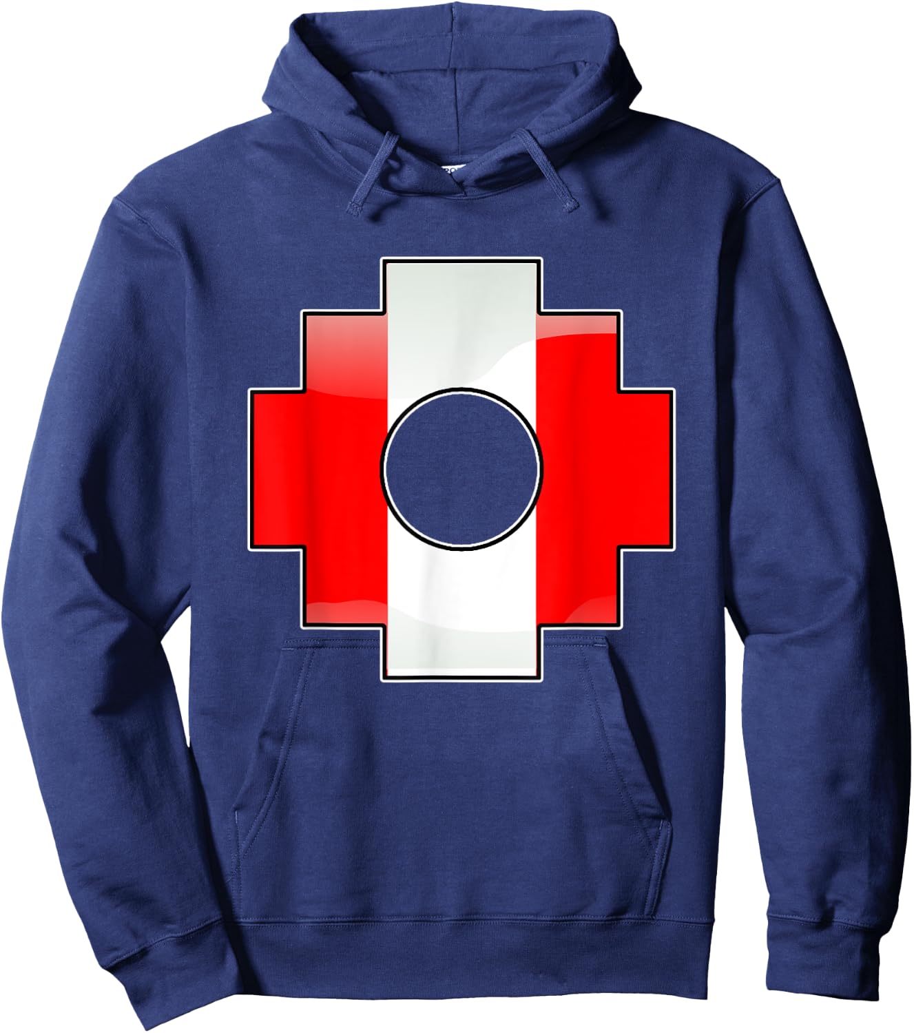 Peru Chakana Inca Cross And Peruvian Flag Hoodie - Hoodie | Navy