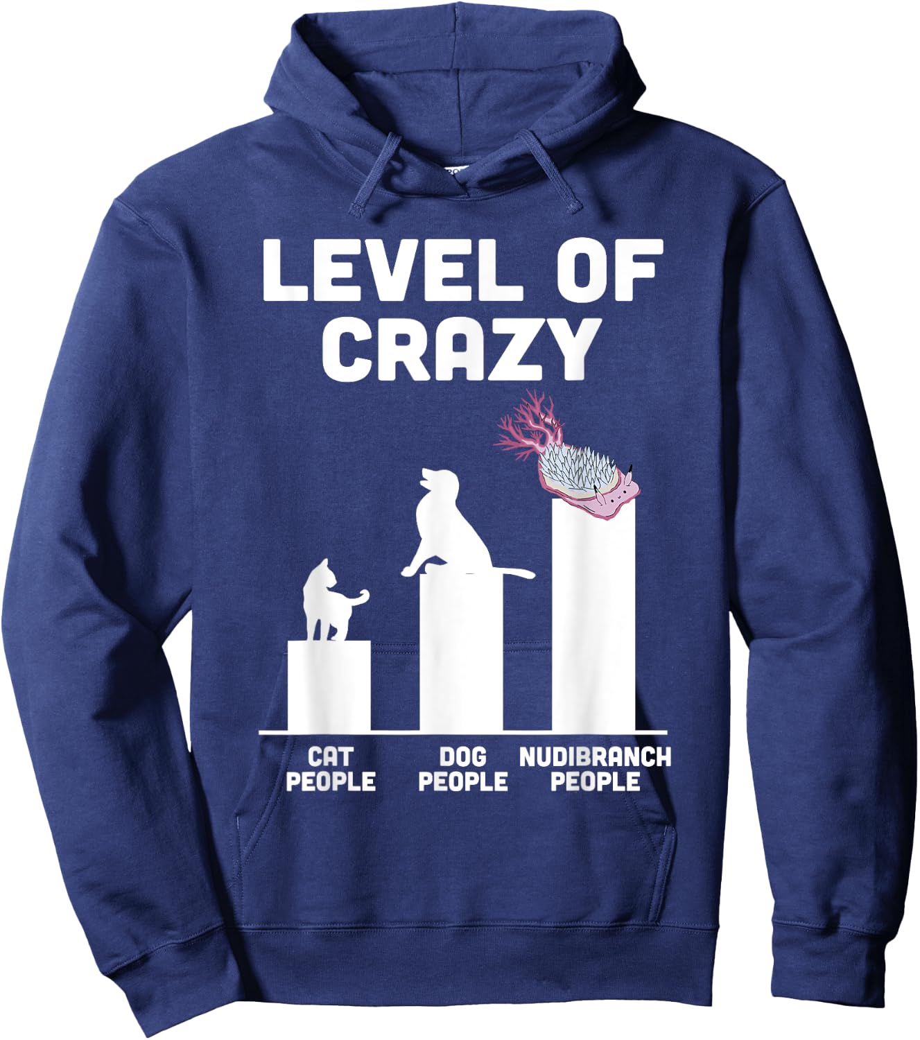 Mollusk Biologist Nudibranch Funny Level Of Crazy Hoodie - Hoodie | Navy