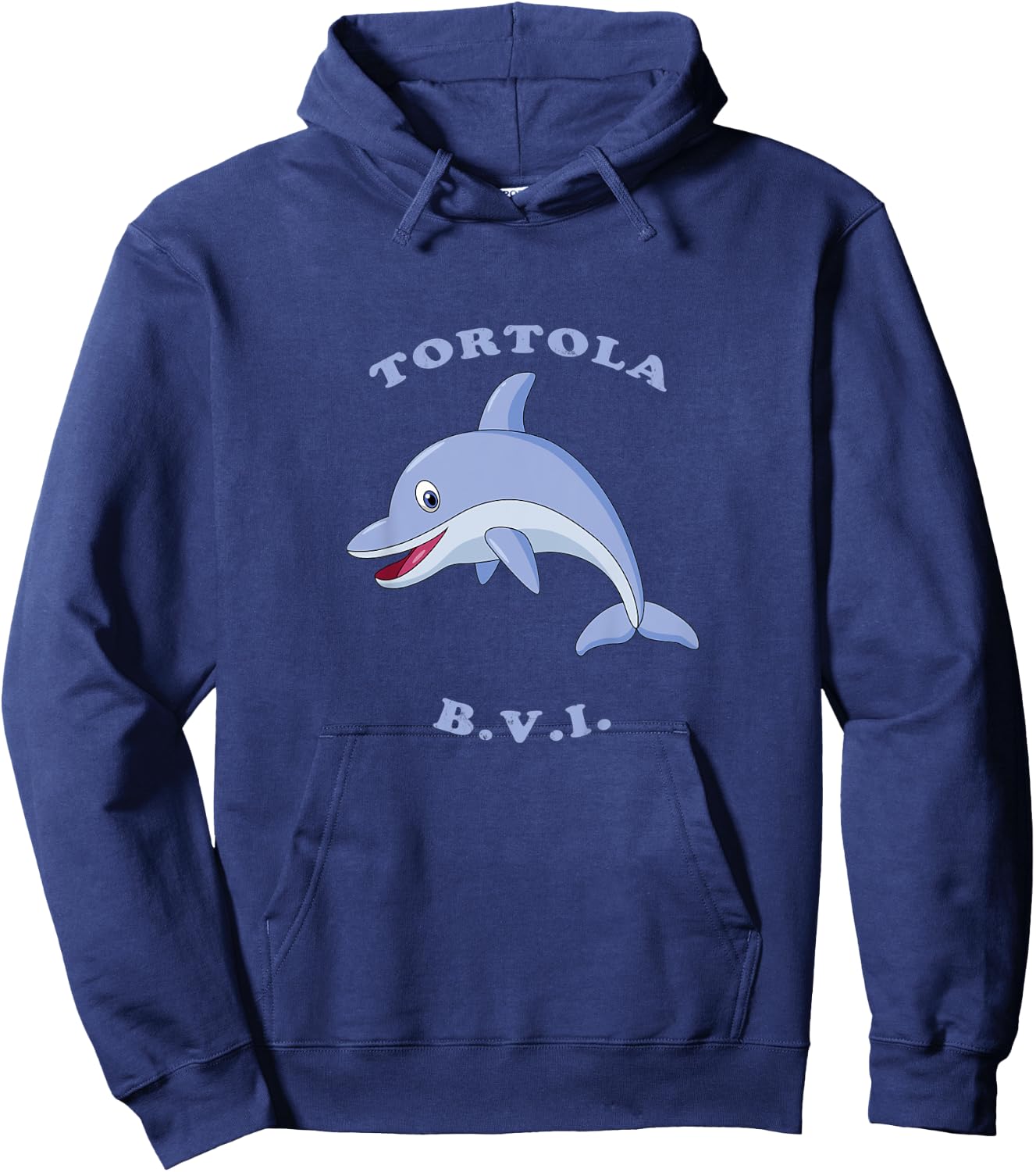 Kids Children's Tortola, BVI Dolphin Vacation Hoodie - Hoodie | Navy