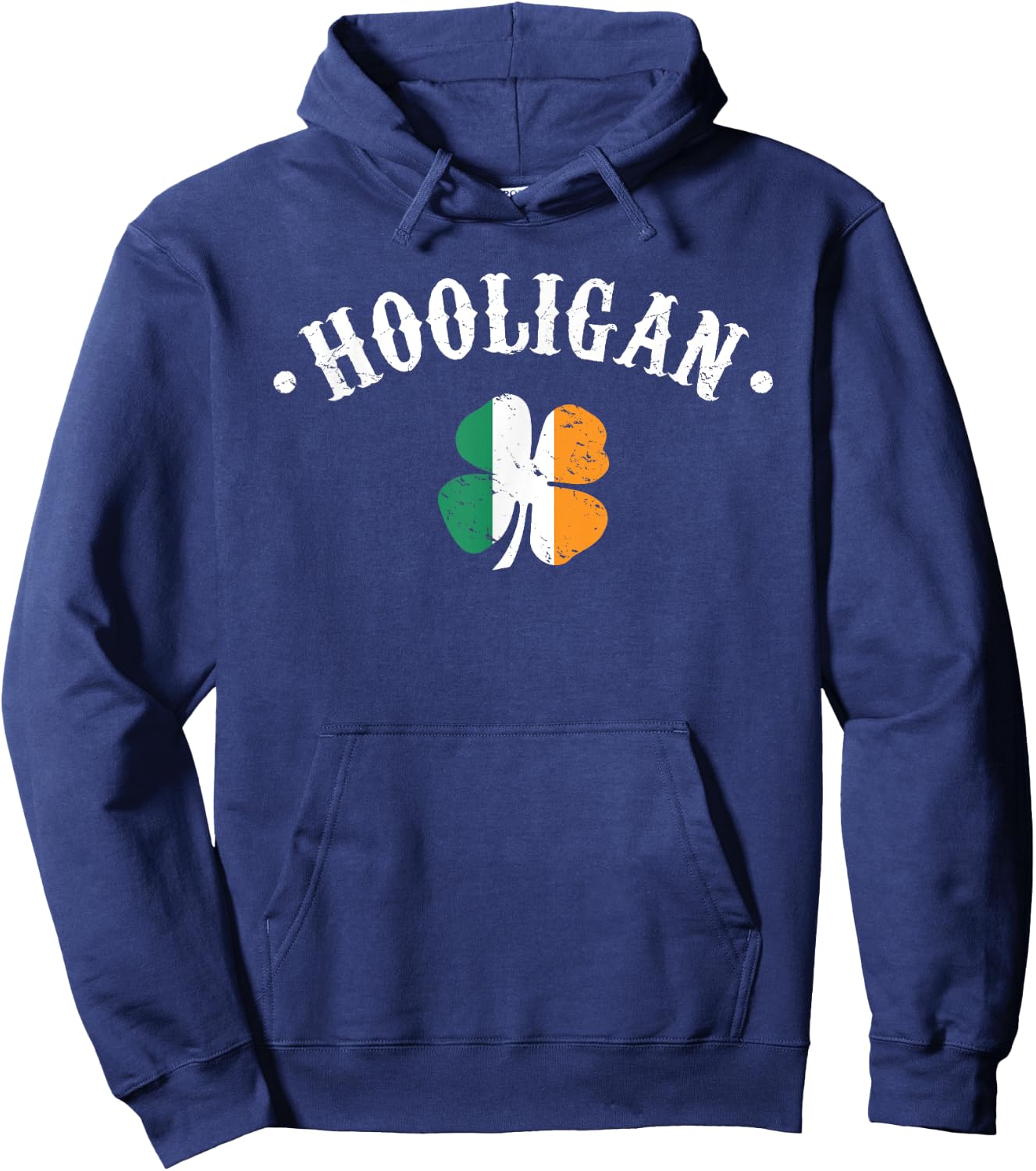 Hooligan St Patricks Day Irish Shamrock Flag Hoodie - Hoodie | Navy