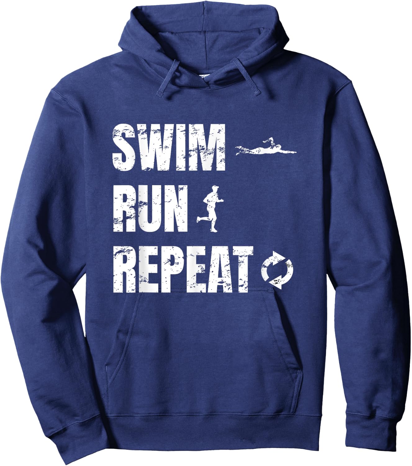 Swimrun Design Swim Run Repeat Swimming Running Sports Hoodie - Hoodie | Navy