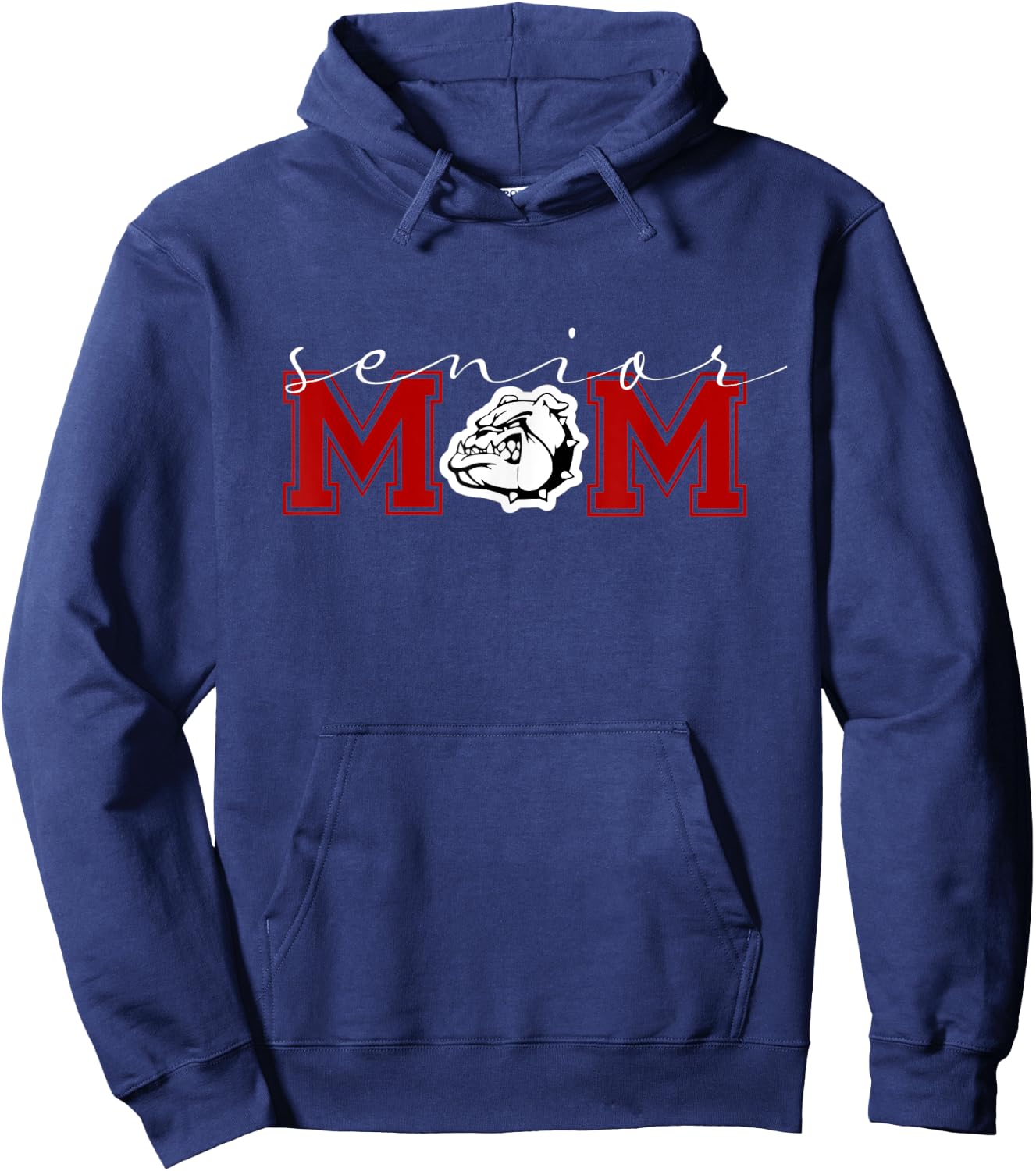 Senior Mom Bulldogs Hoodie - Hoodie | Navy