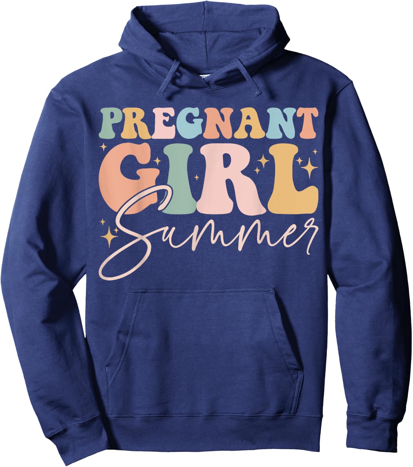 Funny Pregnancy Reveal Pregnant Girl Summer Baby Shower Hoodie - Hoodie | Navy