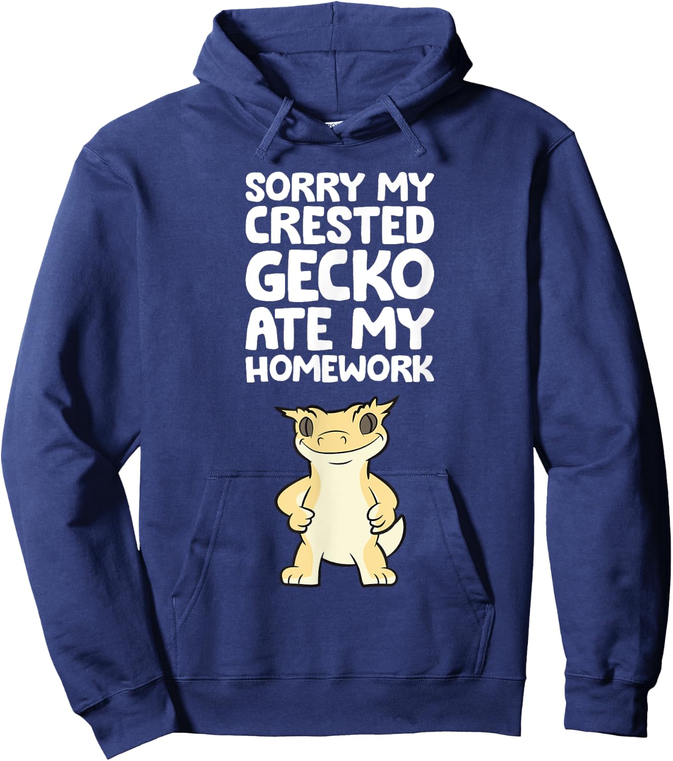 Crested Gecko Pet Sorry My Crested Gecko Ate My Homework Hoodie - Hoodie | Navy