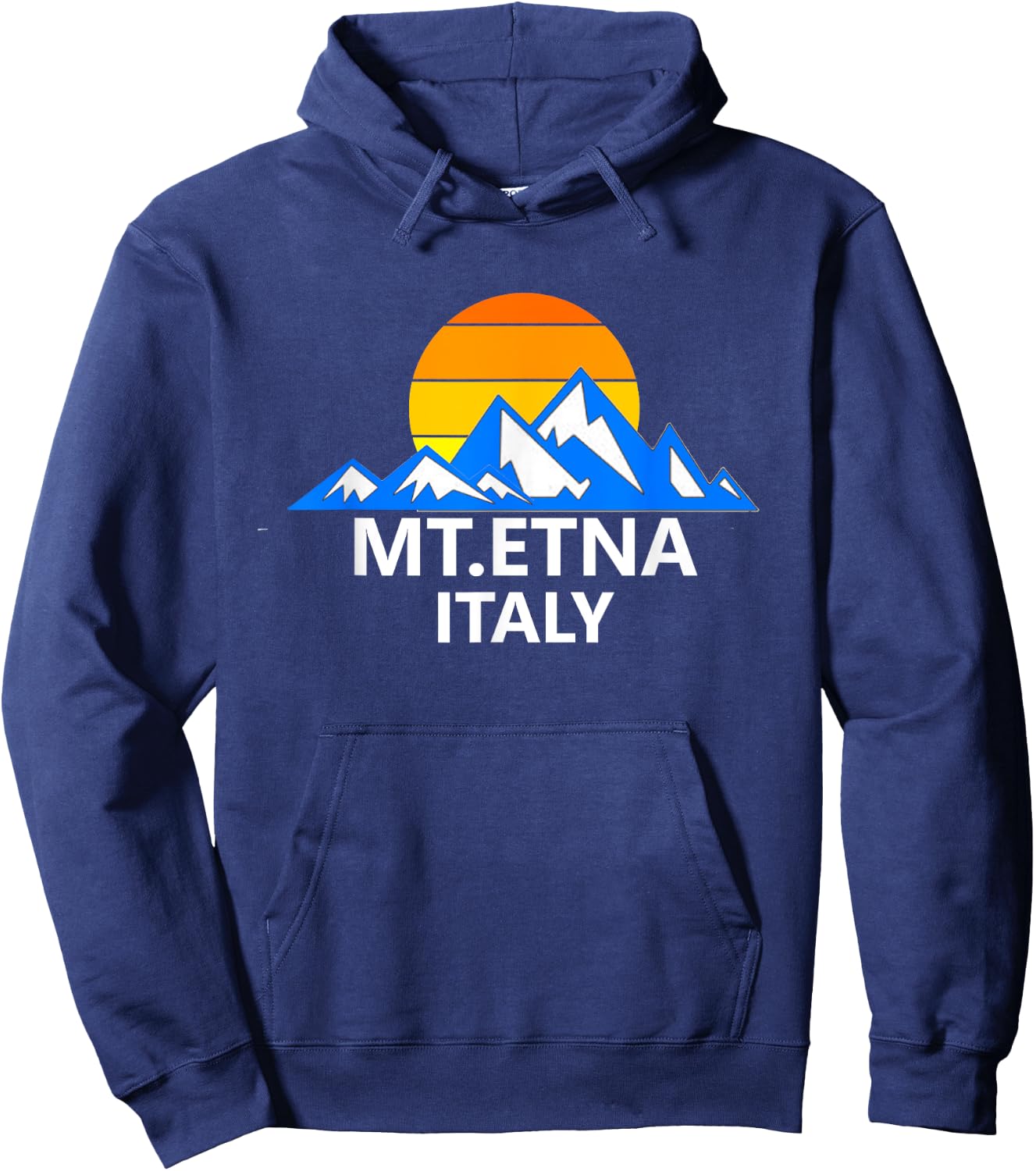 Mt Etna Italy Italian Mountain Range Hoodie - Hoodie | Navy