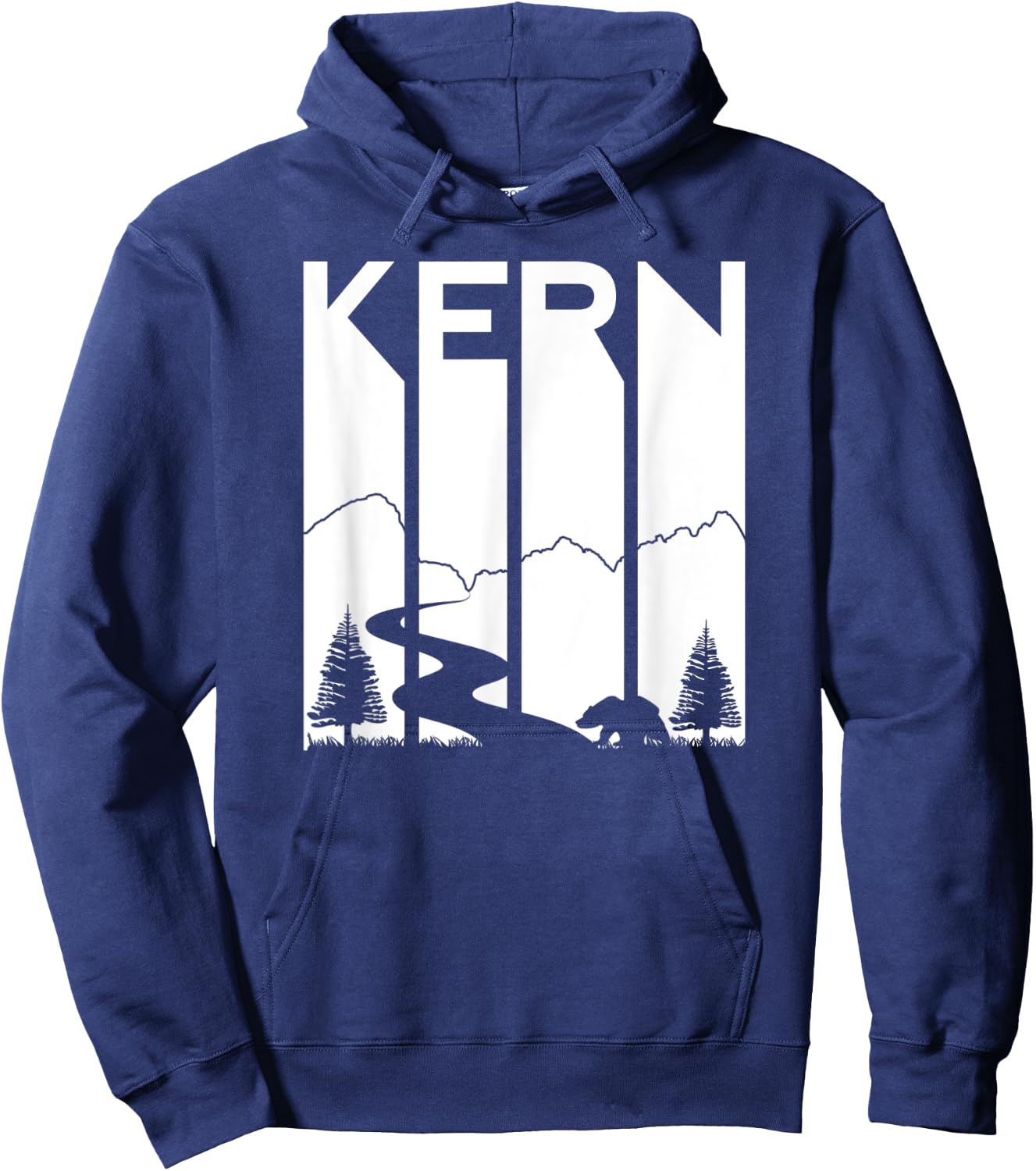 Kern River California Sequoia Forest Kernville Retro Camping Hoodie - Hoodie | Navy