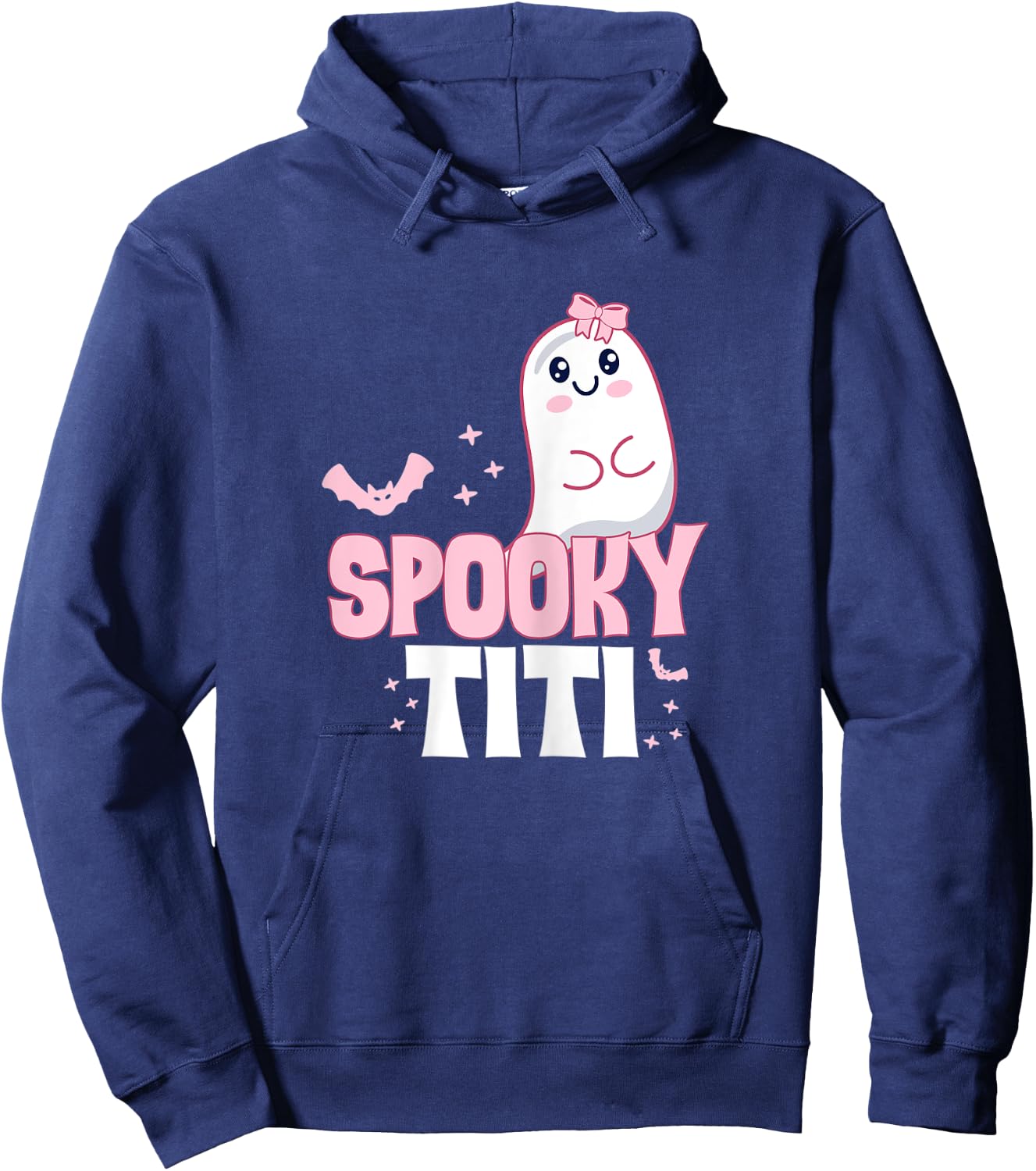Spooky Titi Family Cute Pink White Ghost Boo Halloween Hoodie - Hoodie | Navy