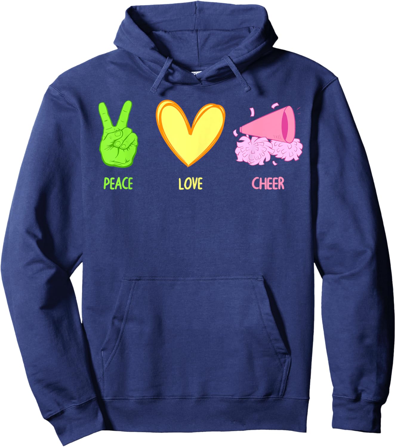 Cute Cheerleader Design Girls Cheerleading Cheer Hoodie - Hoodie | Navy