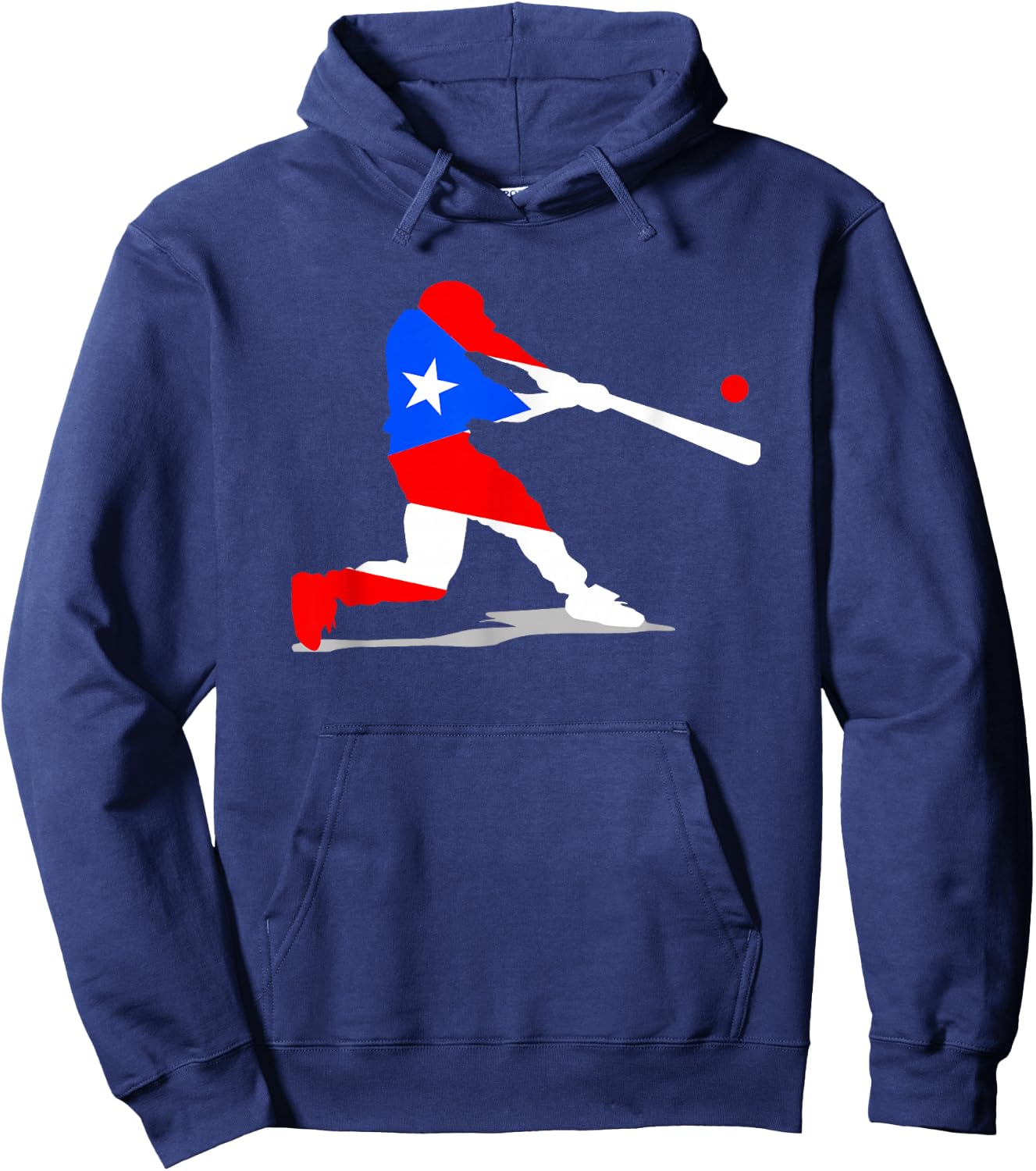 Puerto Rico Baseball PR Batter Classic Flag Boricua Sport Hoodie - Hoodie | Navy
