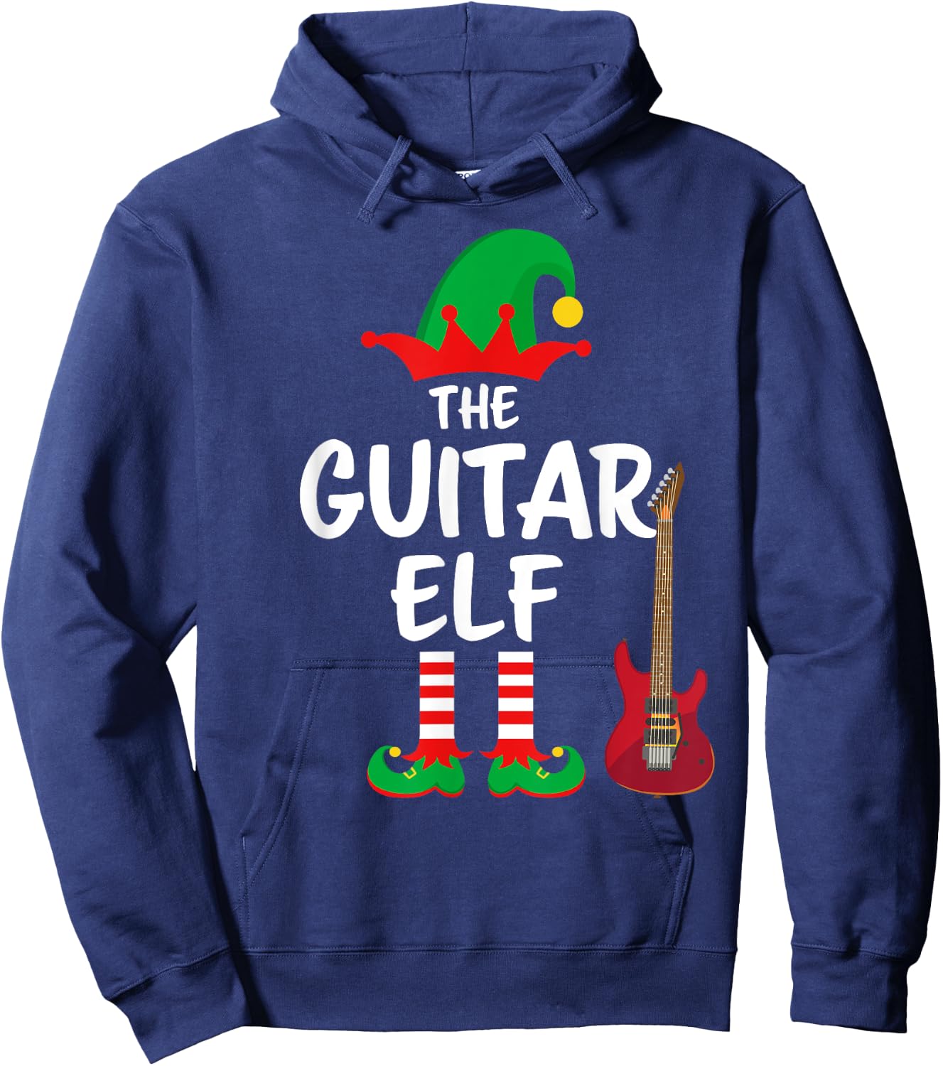 The Guitar Elf Matching Family Christmas Hoodie - Hoodie | Navy