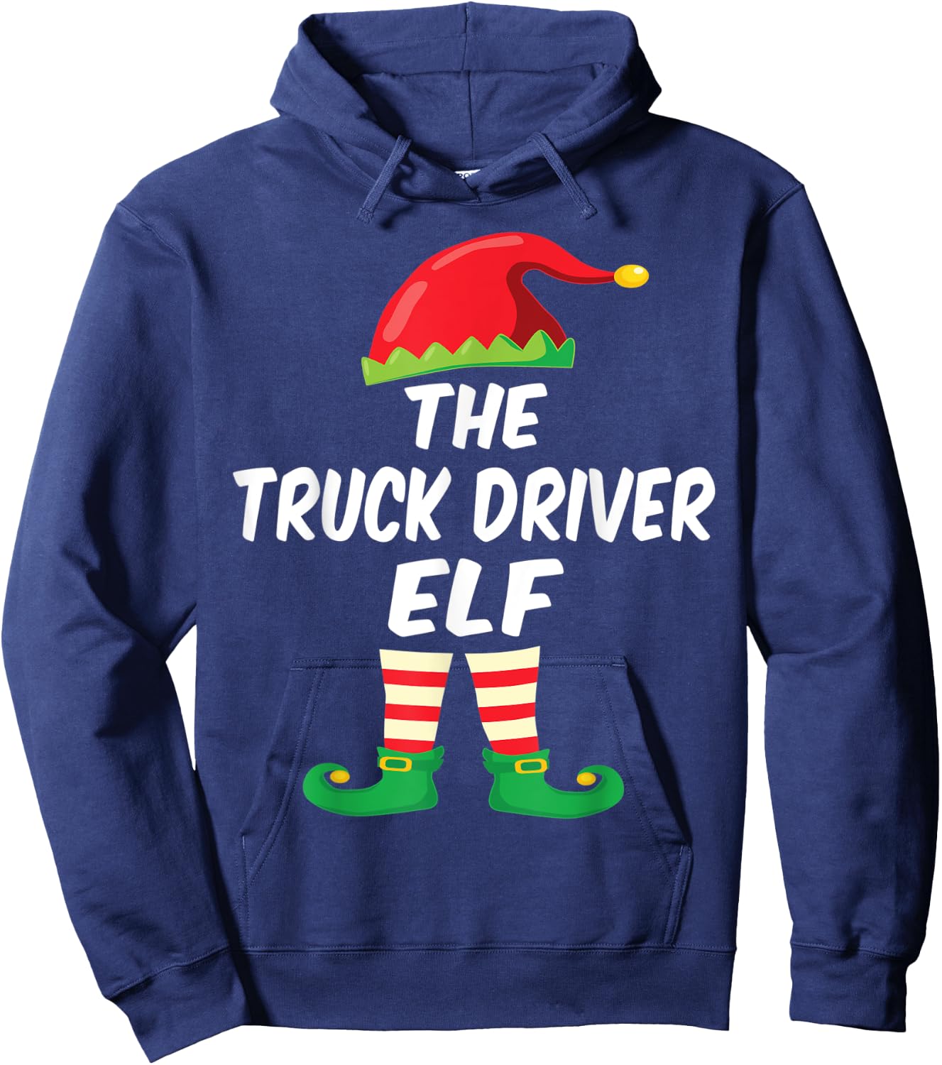The Truck Driver Elf Family Matching Funny Christmas Costume Hoodie - Hoodie | Navy