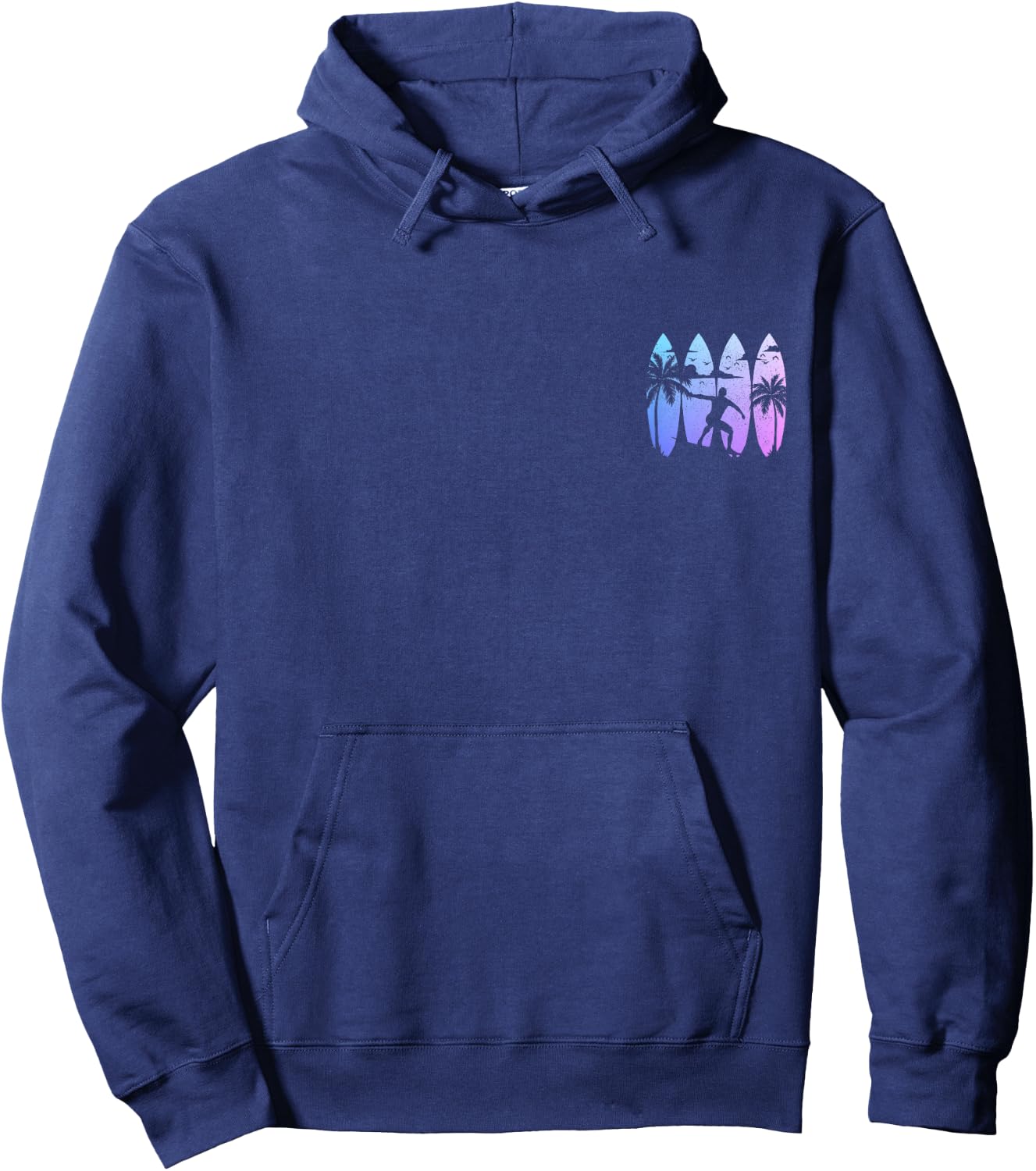 Surfer Surfboard Vintage Surfing Beach Summer Surf Hoodie - Hoodie | Navy