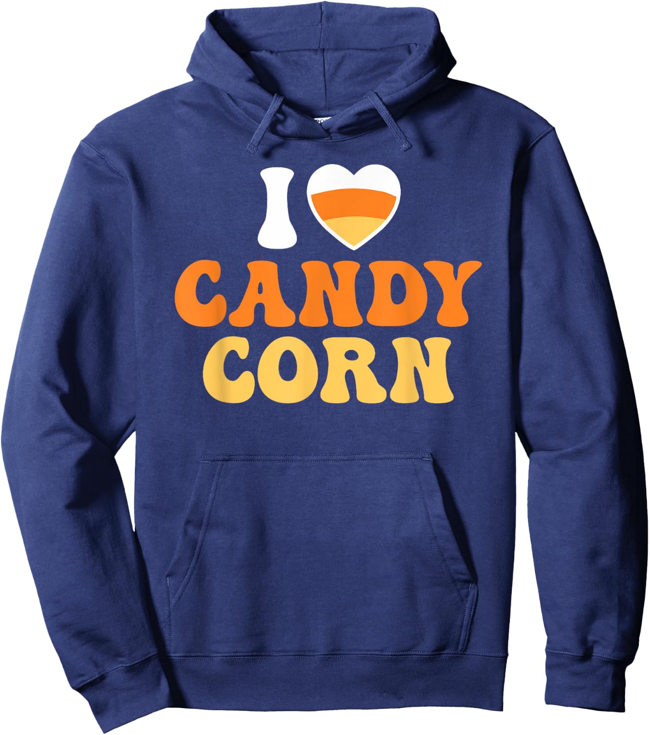 I Love Candy Corn Heart Funny Halloween Hoodie - Hoodie | Navy