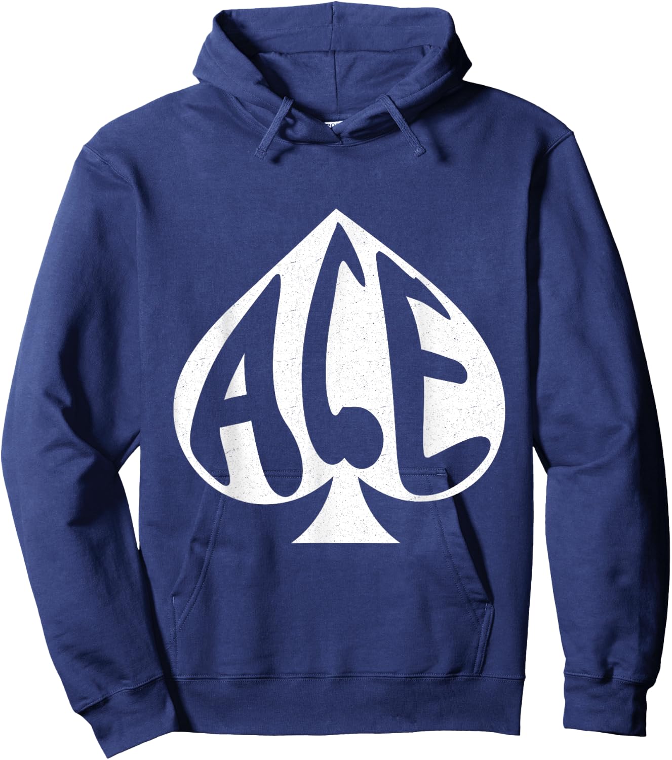 Vintage Ace of Spades Texas Hold'em Playing Card Hoodie - Hoodie | Navy