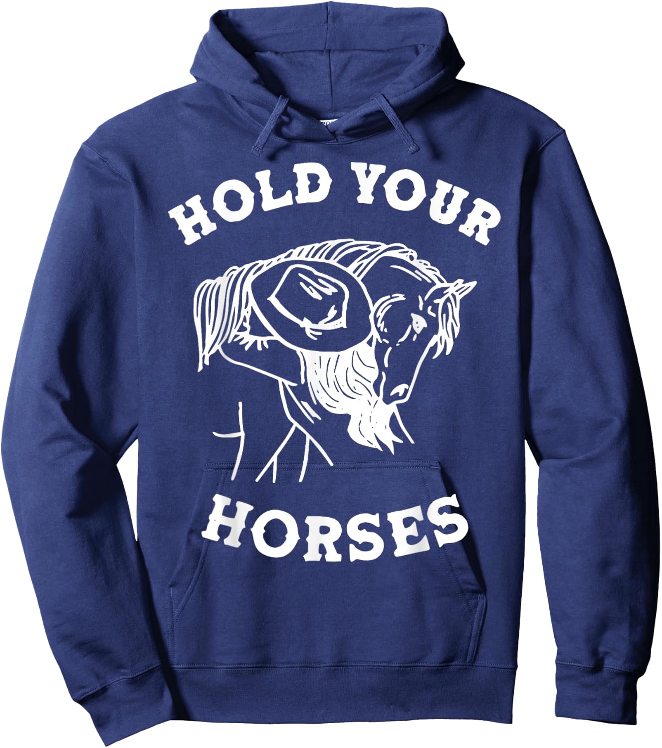 Retro Western Girl Hold Your Horses Horseback Riding Horses Hoodie - Hoodie | Navy