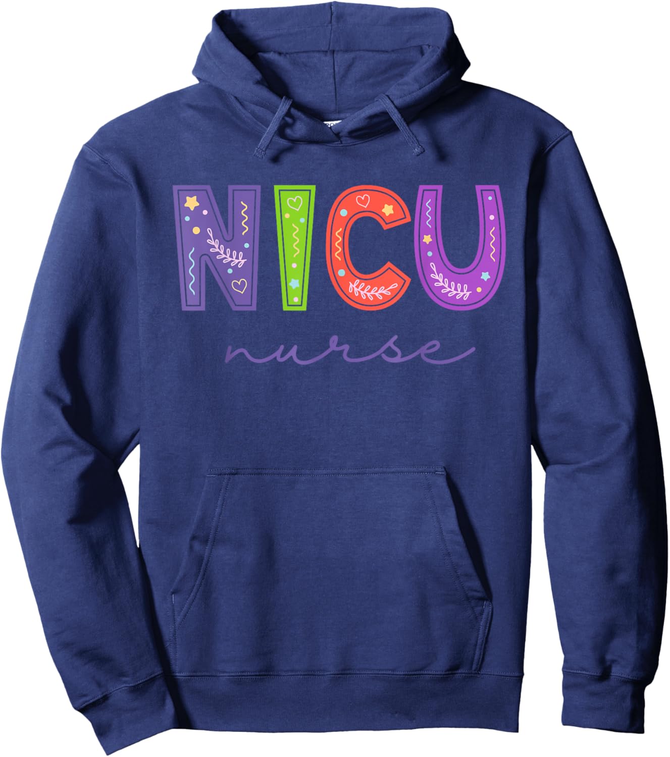 Groovy NICU Nurse ICU Neonatal Team Tiny Humans For Hoodie - Hoodie | Navy