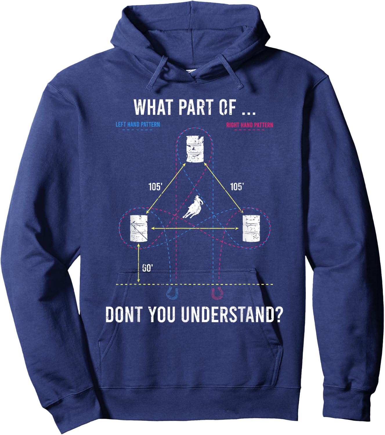 What Part Of Barrel Racing Dont You Understand Rodeo Cowgirl Hoodie - Hoodie | Navy