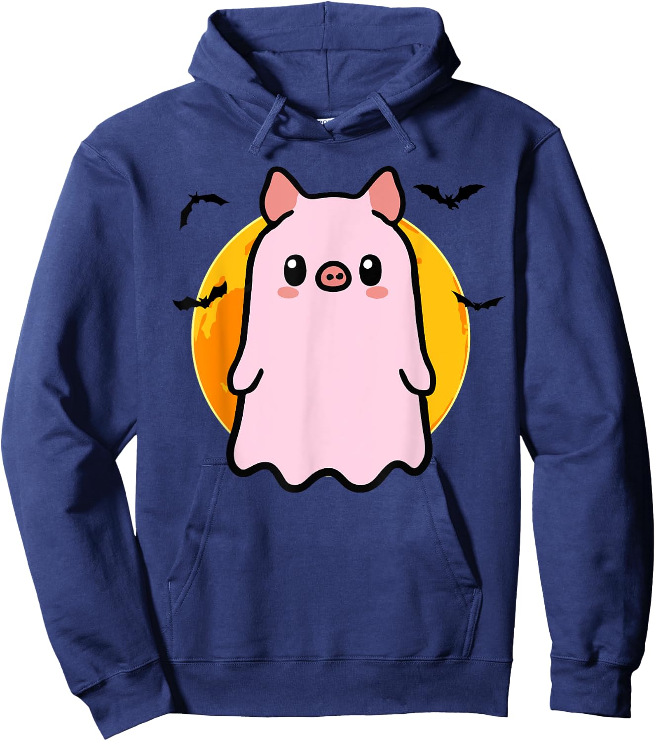 Cute Pig Ghost Kawaii Halloween Hoodie - Hoodie | Navy