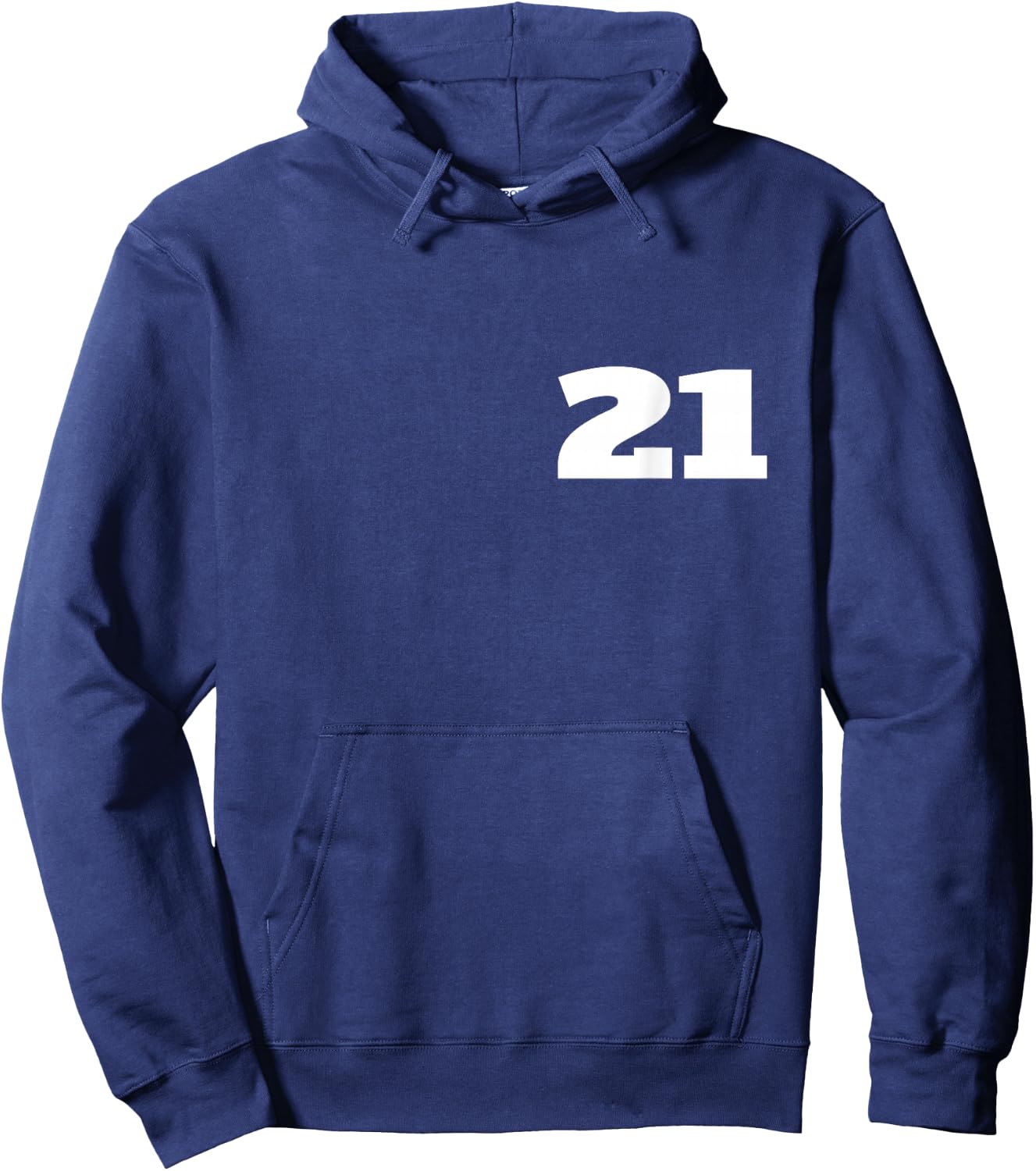 Number 21 Twenty-one Sports Team FRONT AND BACK PRINT Hoodie - Hoodie | Navy