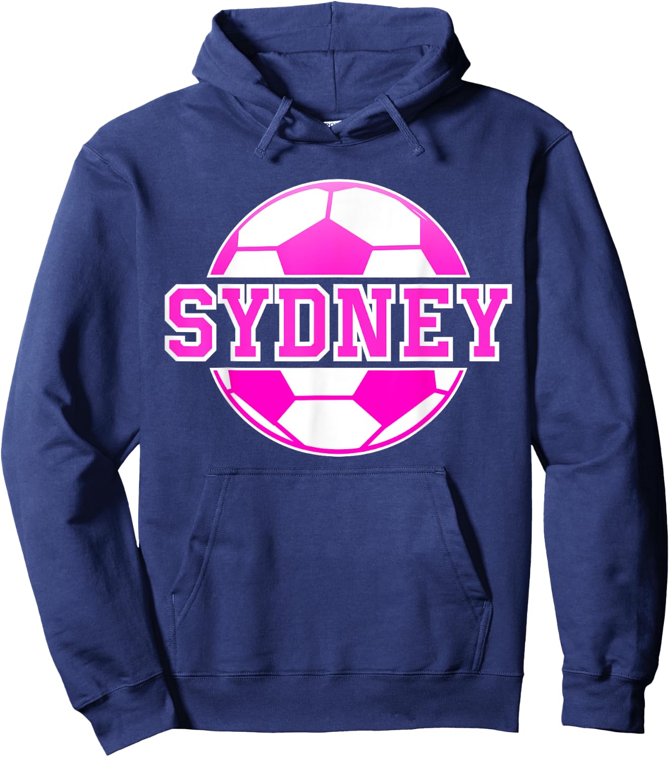 Sydney Name Girls Soccer Play Football Sports Fan Balls Hoodie - Hoodie | Navy
