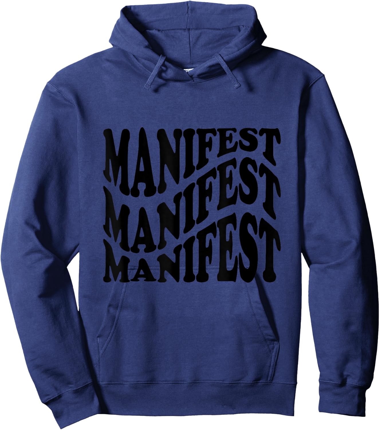 Retro Groovy Manifest Attract Success Mindfulness Meditation Hoodie - Hoodie | Navy