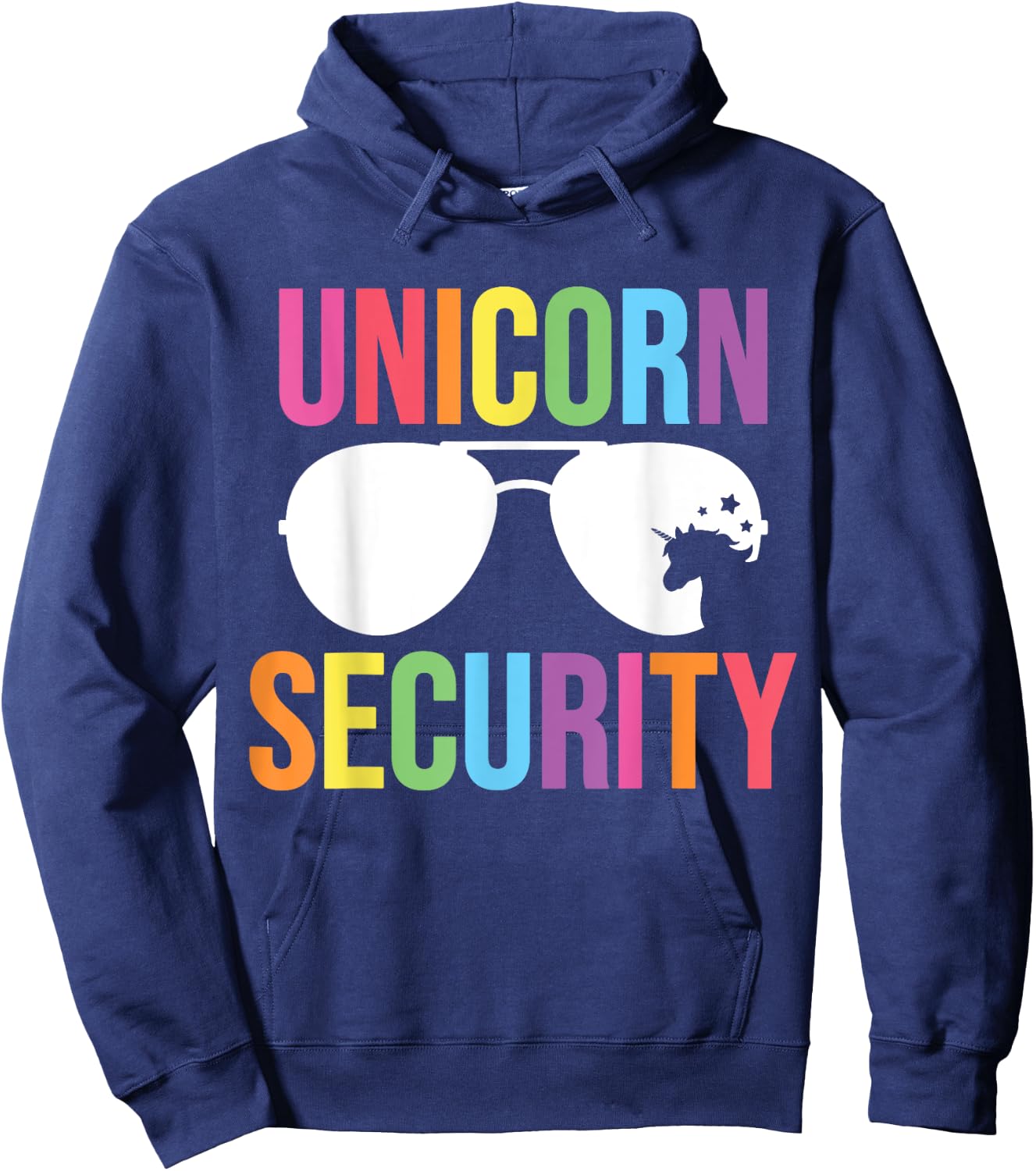 Unicorn Security Birthday Family Halloween Costume Dad Mom Hoodie - Hoodie | Navy