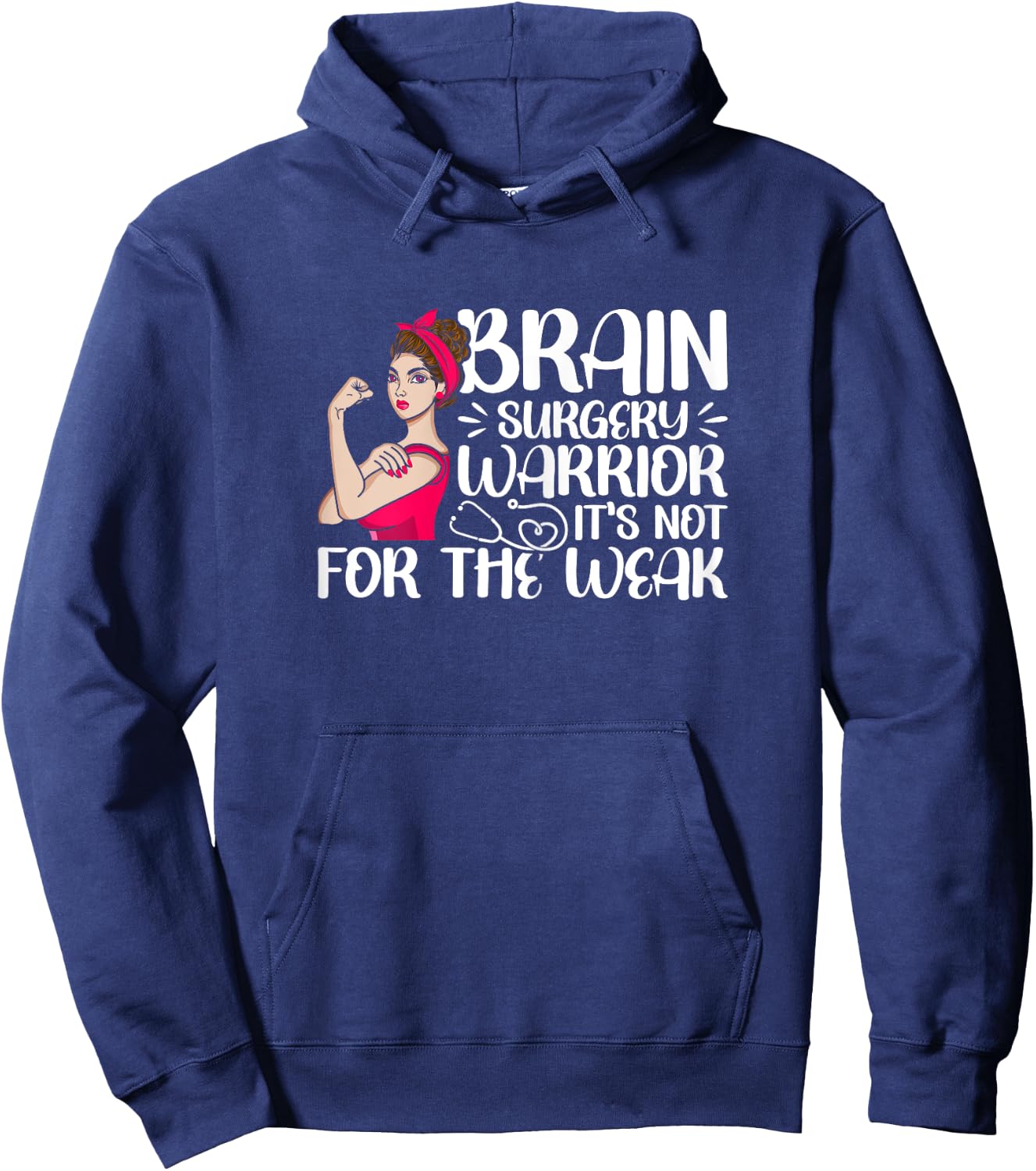 Brain Surgery Warrior Not For The Weak Funny Recovery Hoodie - Hoodie | Navy