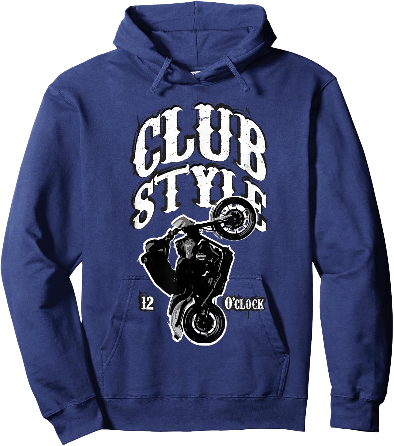Wheelie Motorcycle Rider Stunt Rider Clubstyle Motorcycle Hoodie - Hoodie | Navy