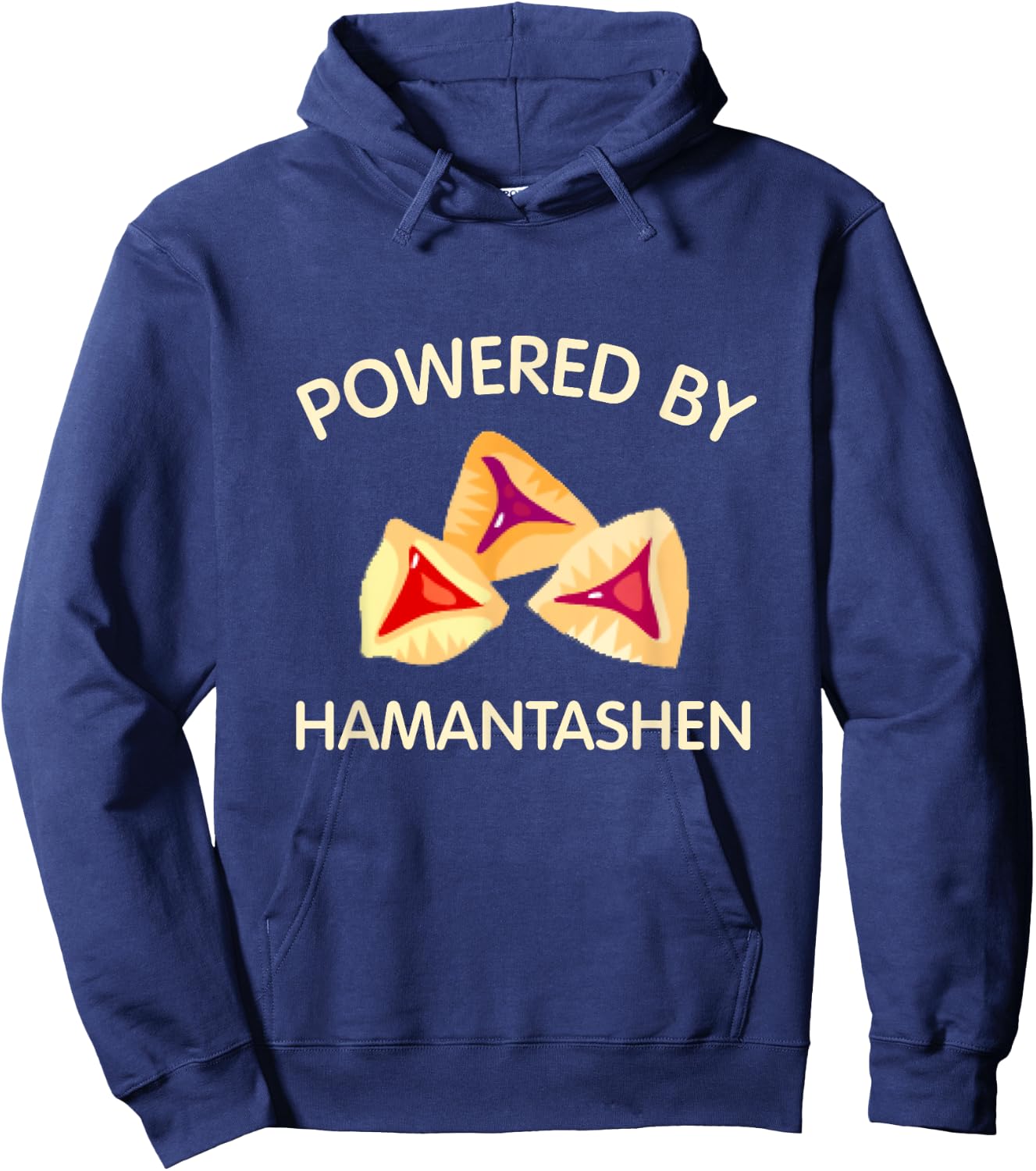 Powered By Hamantashen Happy Purim Costume Party Jewish Hoodie - Hoodie | Navy