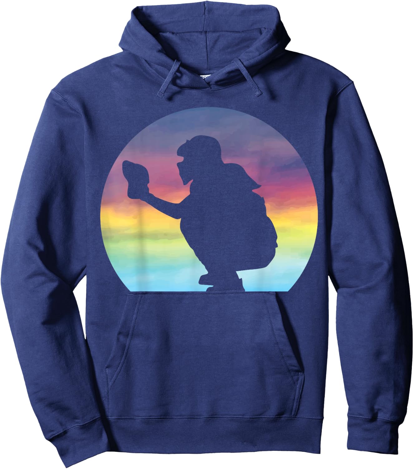 Women's Softball Catcher Silhouette Girls Softball Lover Hoodie - Hoodie | Navy