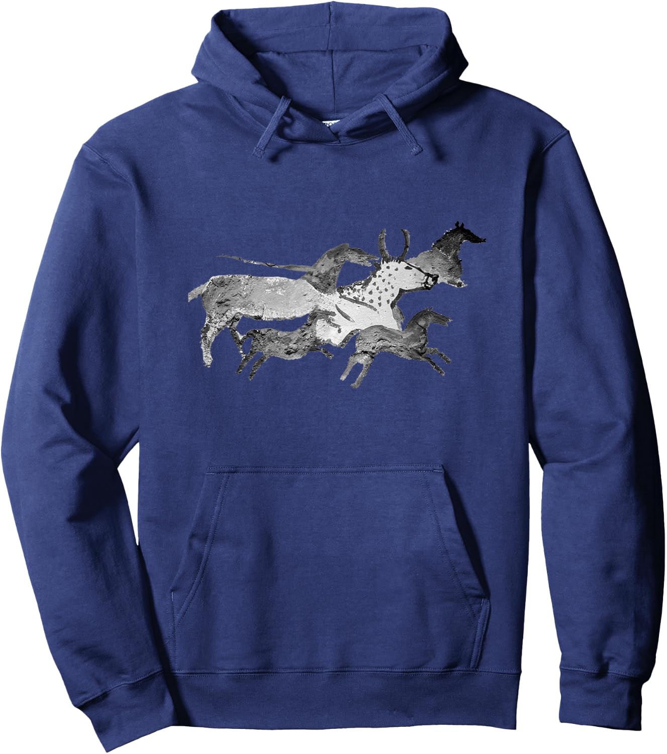 Lascaux Cave Art. Early horses cave paintings. Hoodie - Hoodie | Navy