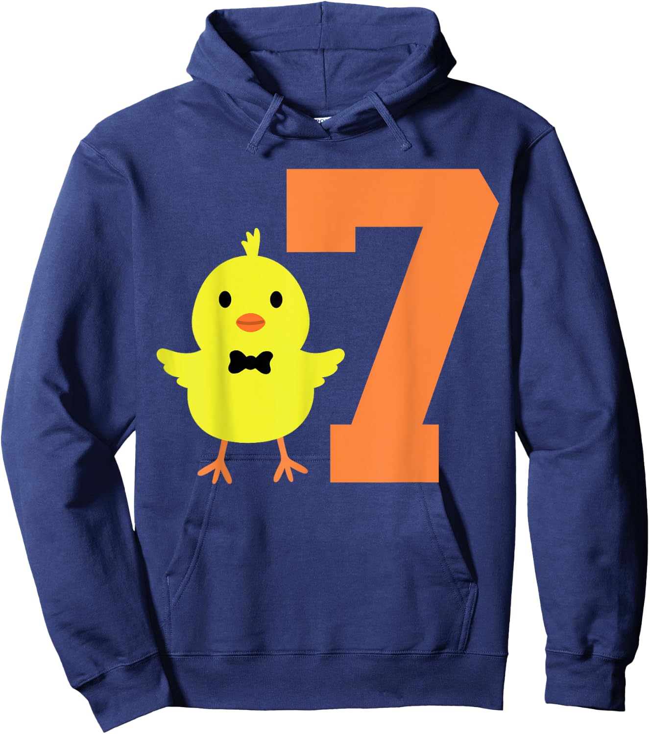 Kids 7th Birthday Chicken Themed Cute 7 Year Old Boys Chick Hoodie - Hoodie | Navy