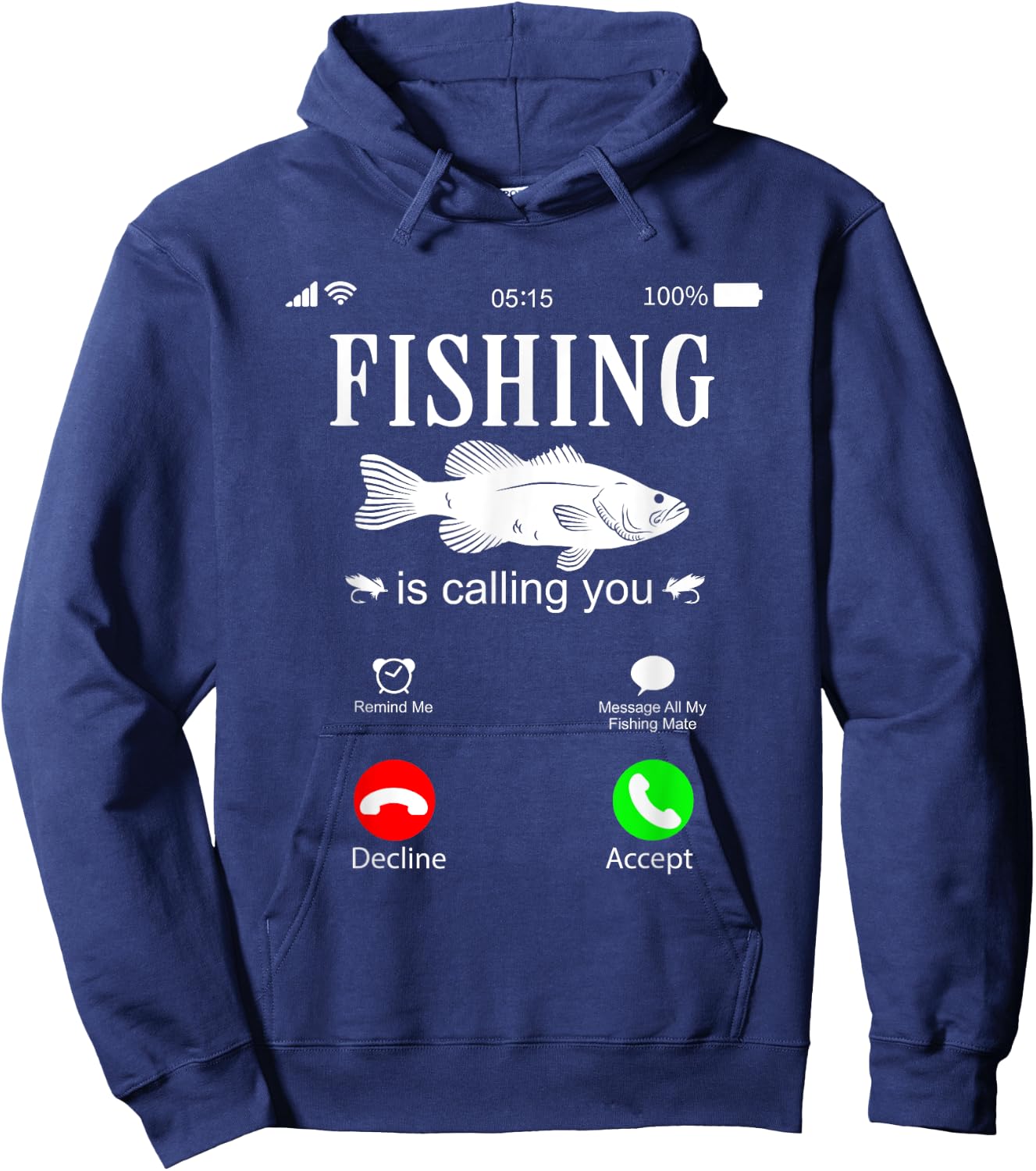 Fishing is calling you - Funny Fishing Fisherman Humor Hoodie - Hoodie | Navy