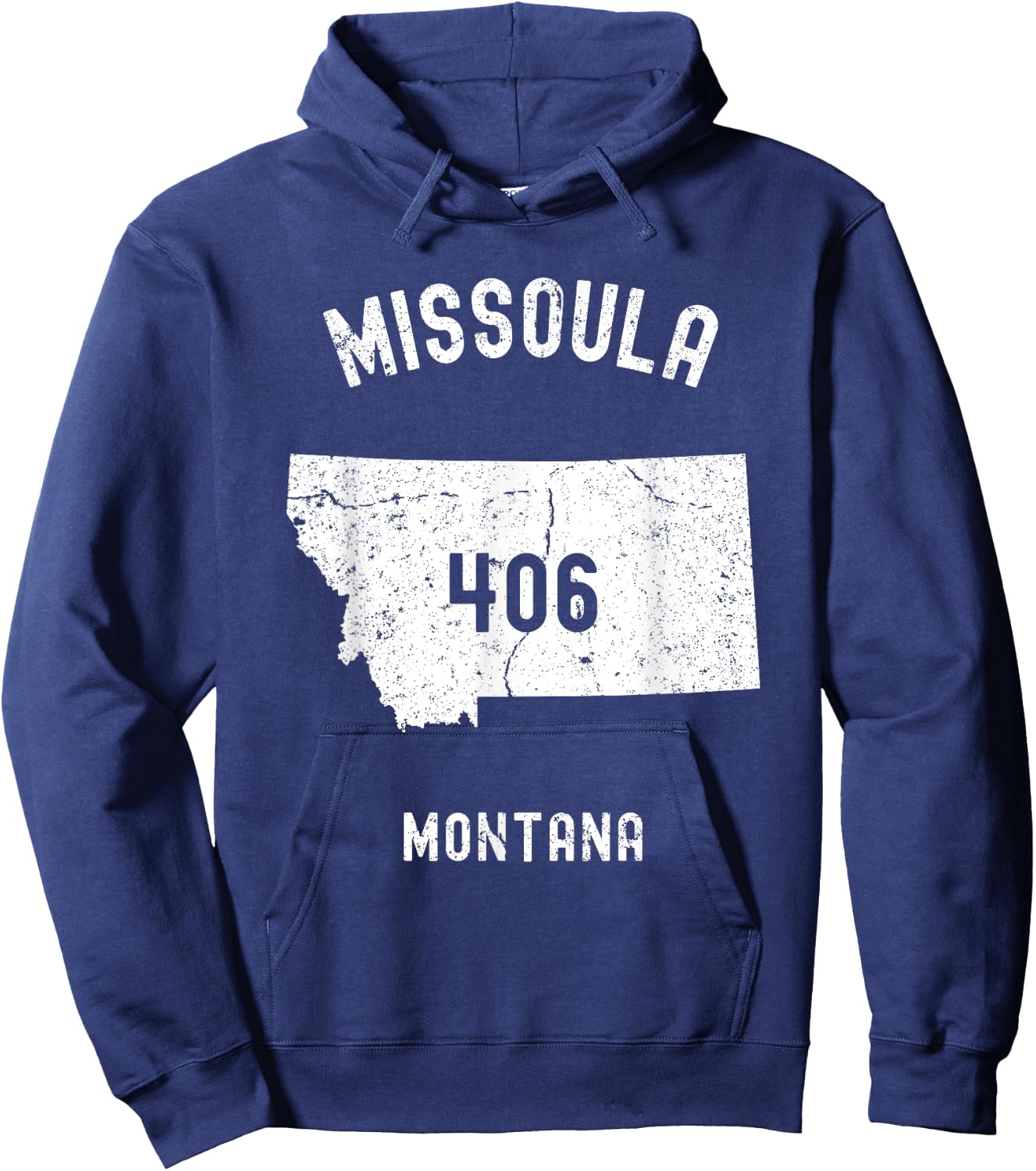 Missoula Montana MT 406 Vintage Athletic Style Hoodie - Hoodie | Navy