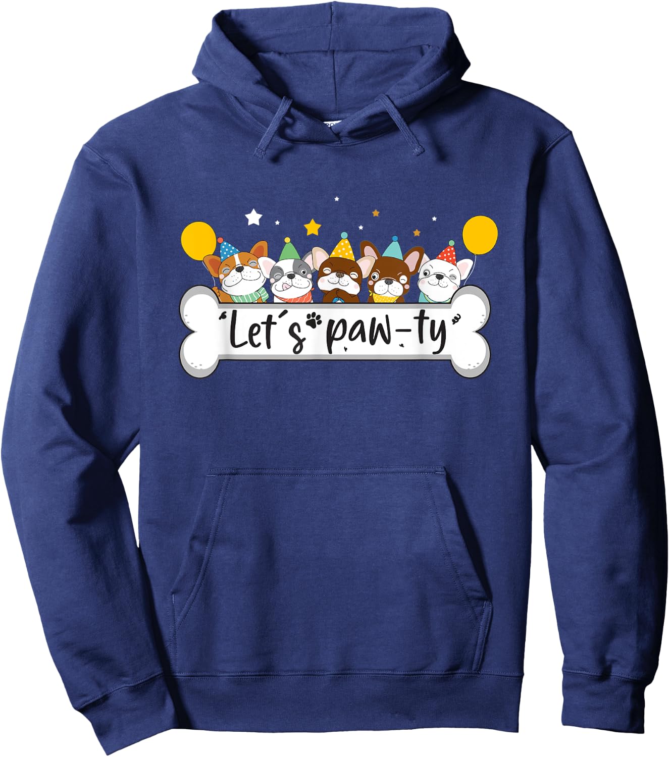 Dog Mom Birthday Dog Bday Boy Girl Let's Pawty Birthday Hoodie - Hoodie | Navy