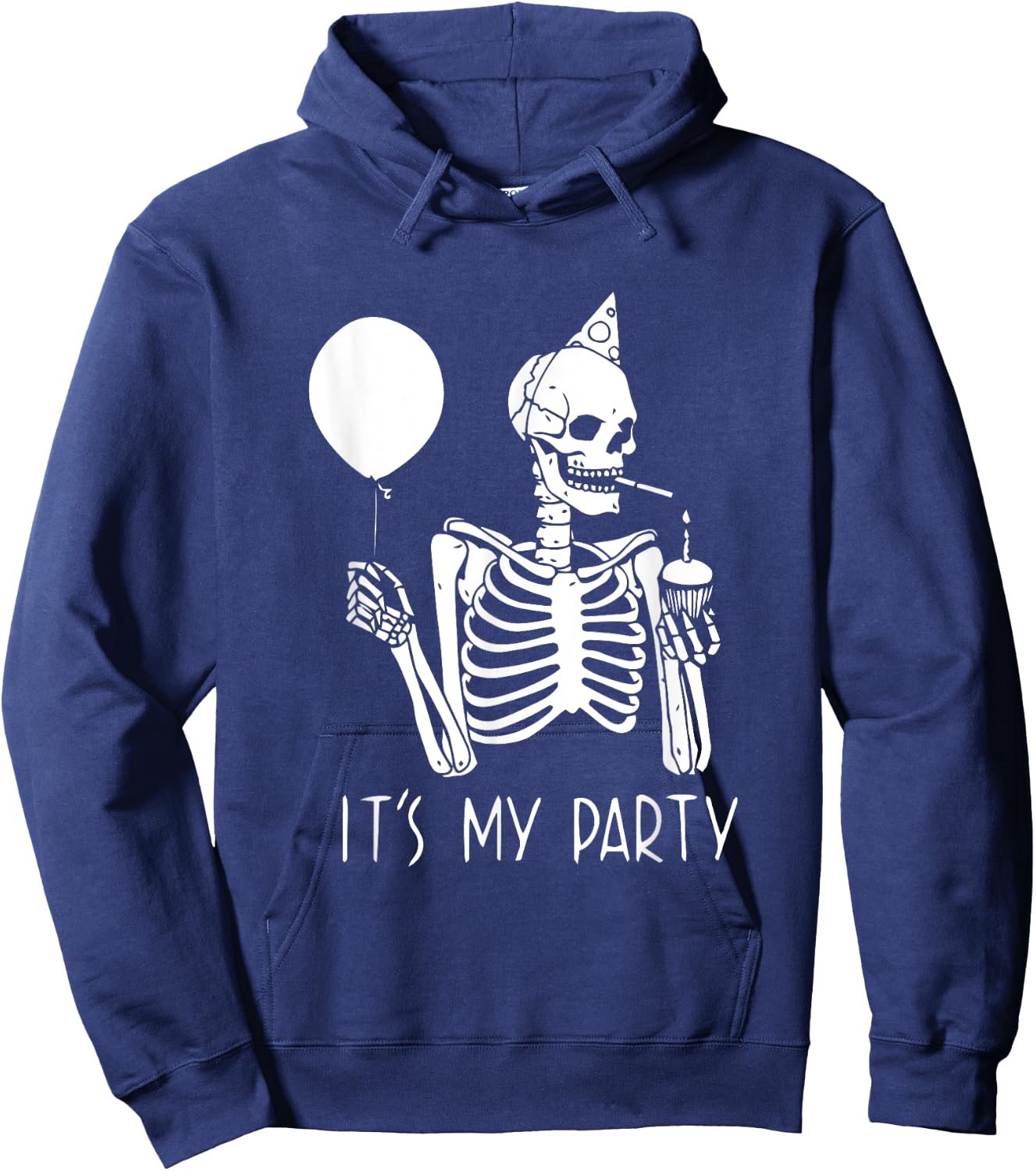 Its My Party Lazy Halloween Costume Skeleton Skull Birthday Hoodie - Hoodie | Navy