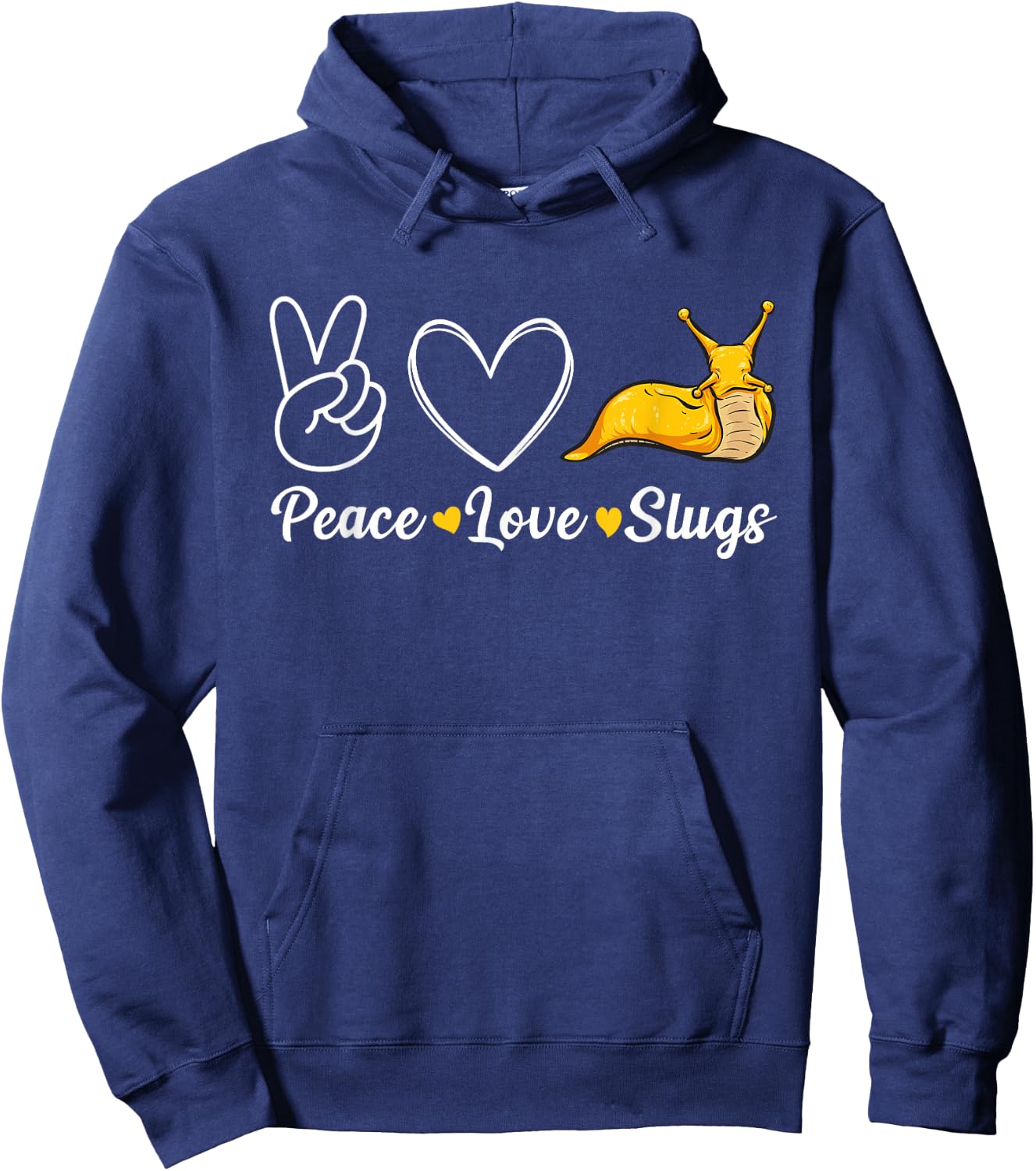 Peace Love Slugs Banana Slug Hoodie - Hoodie | Navy