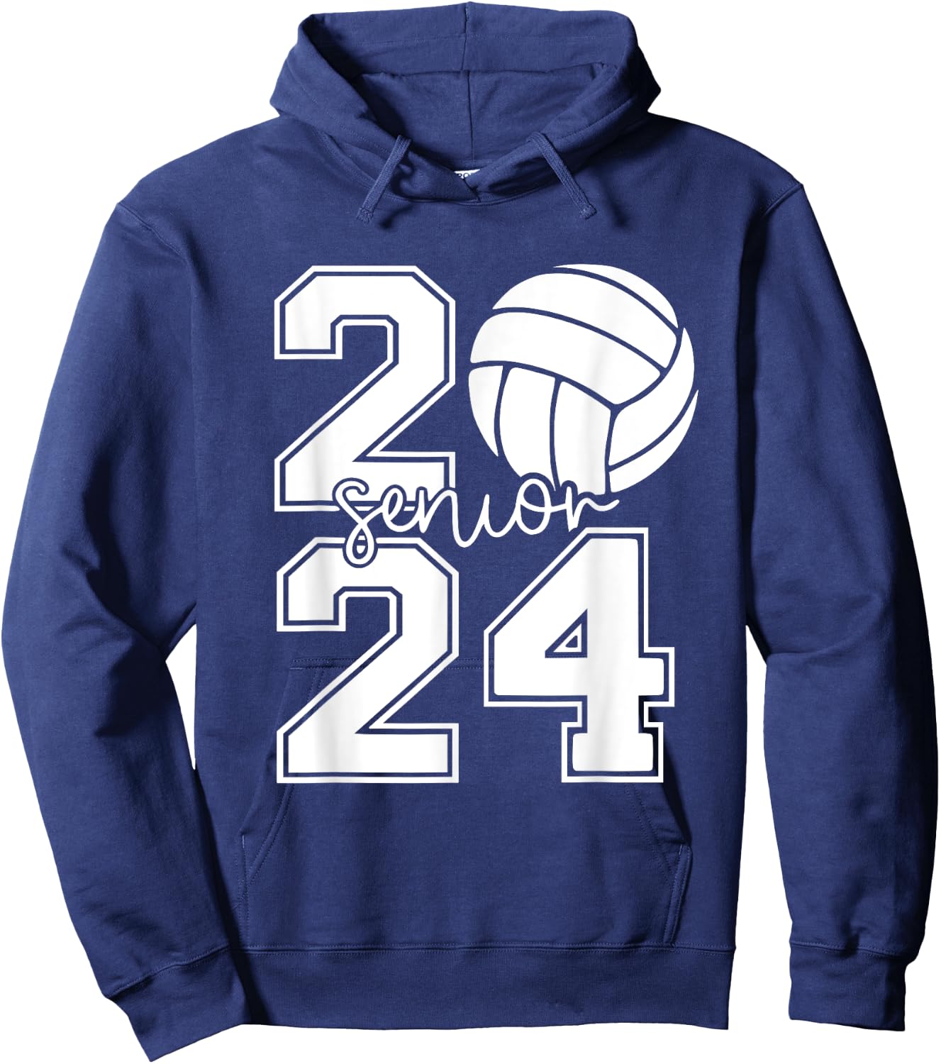Senior Volleyball Class of 2024 graduation graduate seniors Hoodie - Hoodie | Navy