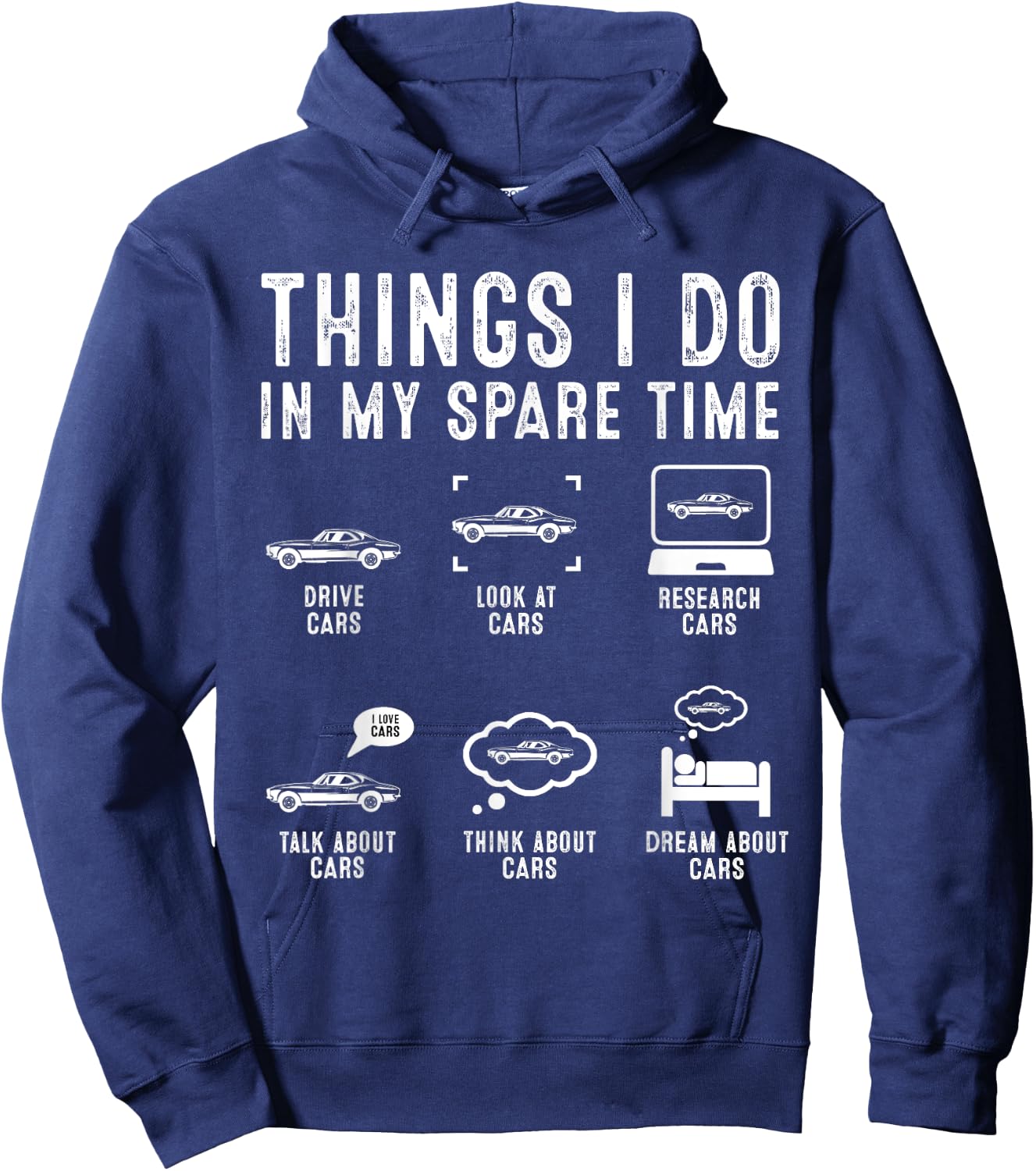 Things I Do In My Spare Time Funny Car Guy Car Enthusiast Hoodie - Hoodie | Navy