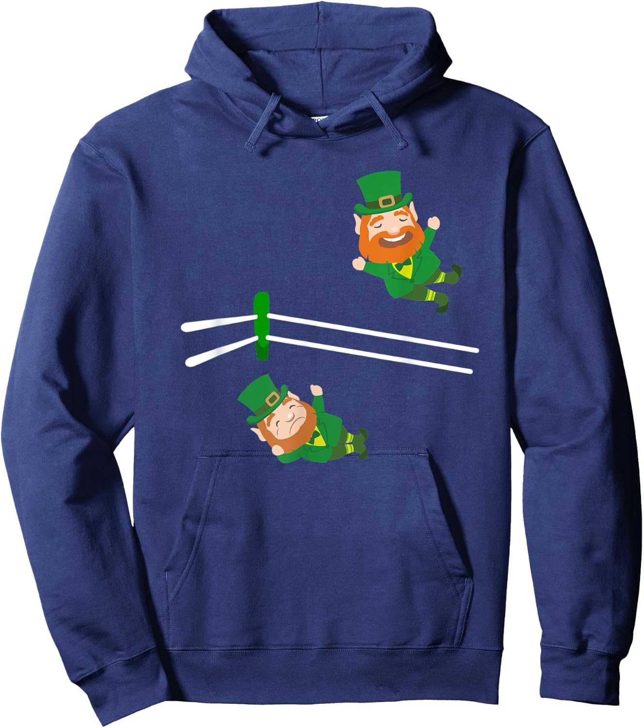 Funny Leprechaun Wrestling St Patricks Day Hoodie - Hoodie | Navy