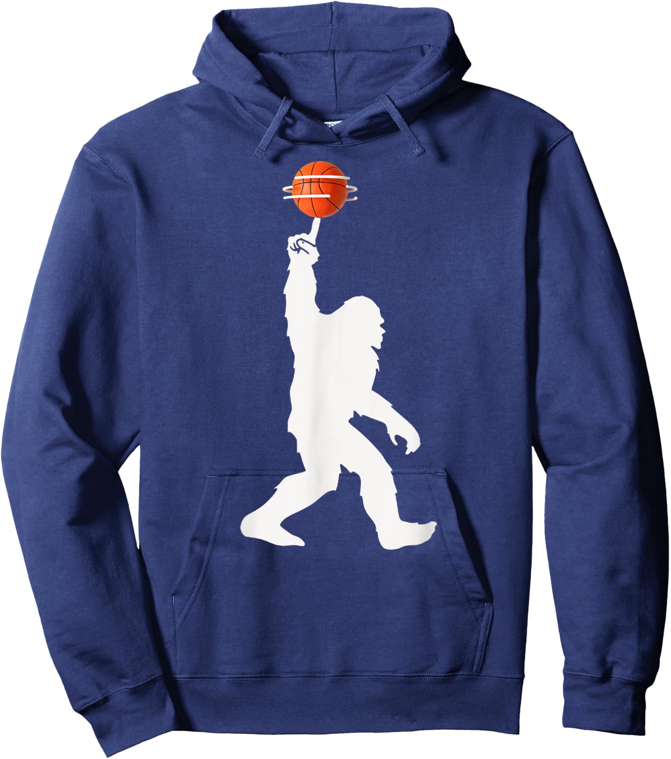 Bigfoot Basketball Silhouette Ball Spinning Hoodie - Hoodie | Navy