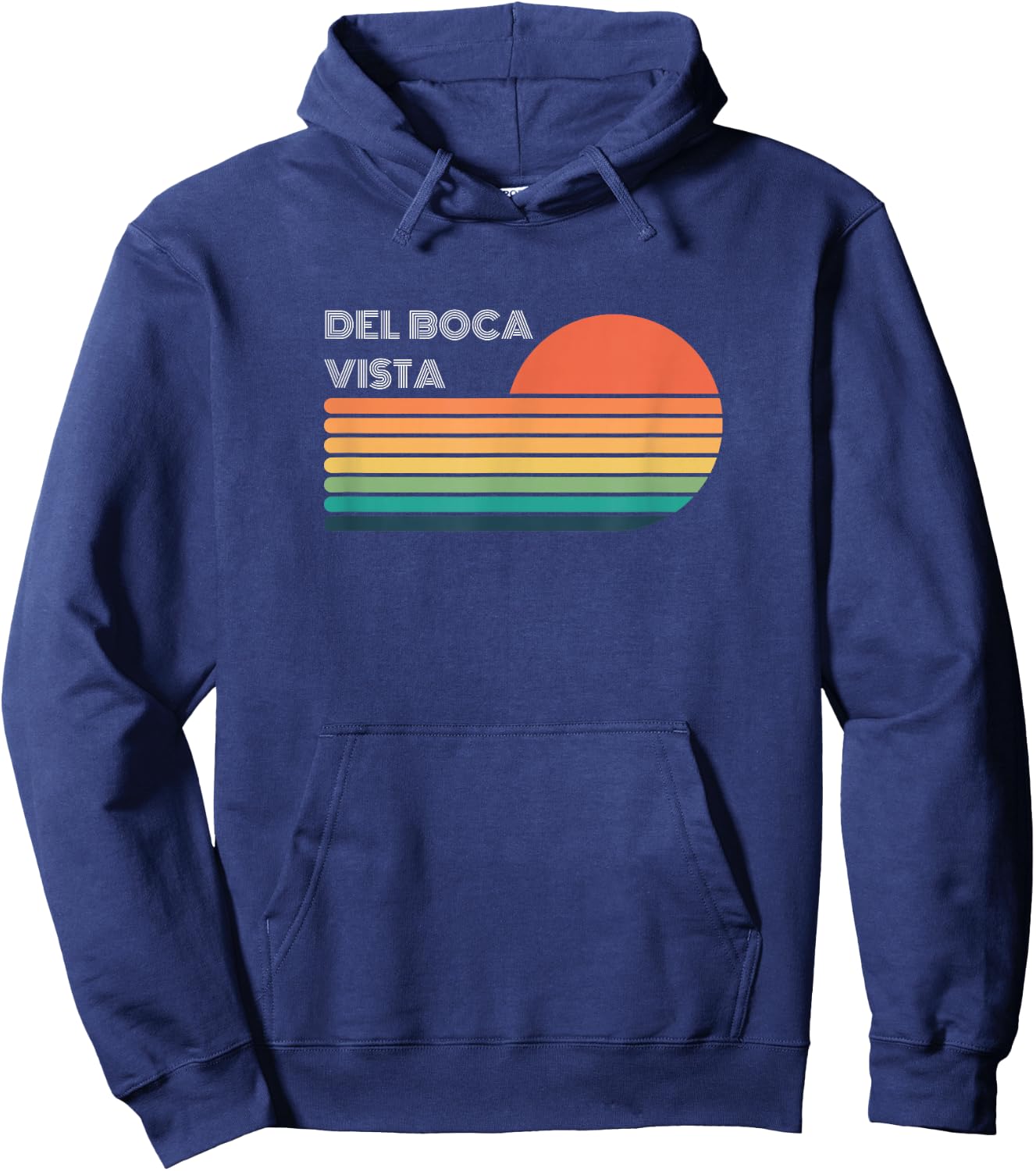 Del Boca Vista Retro Sunset Funny Hoodie - Hoodie | Navy
