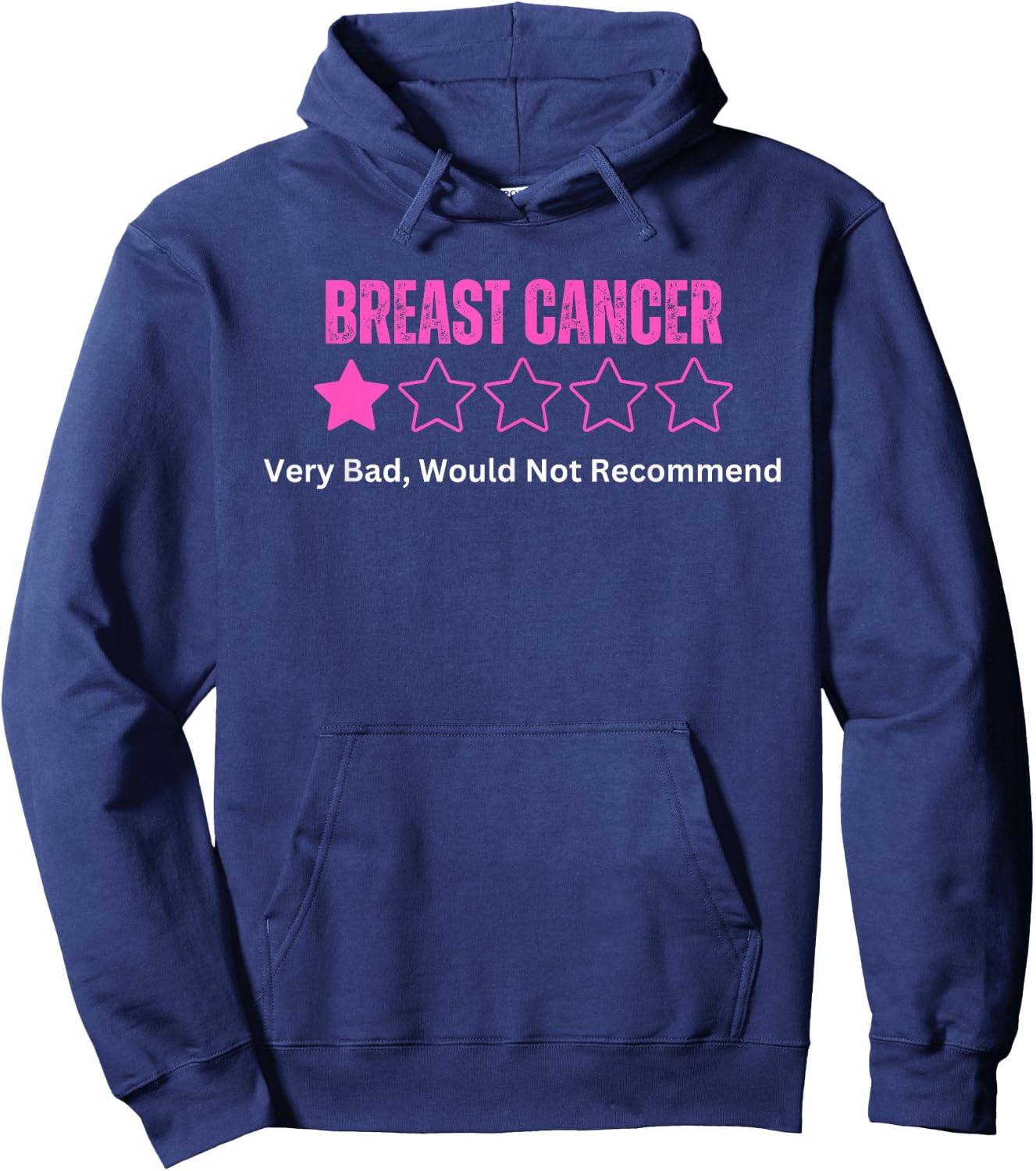 Breast Cancer Review Very Bad Would Not Recommend Pink Hoodie - Hoodie | Navy