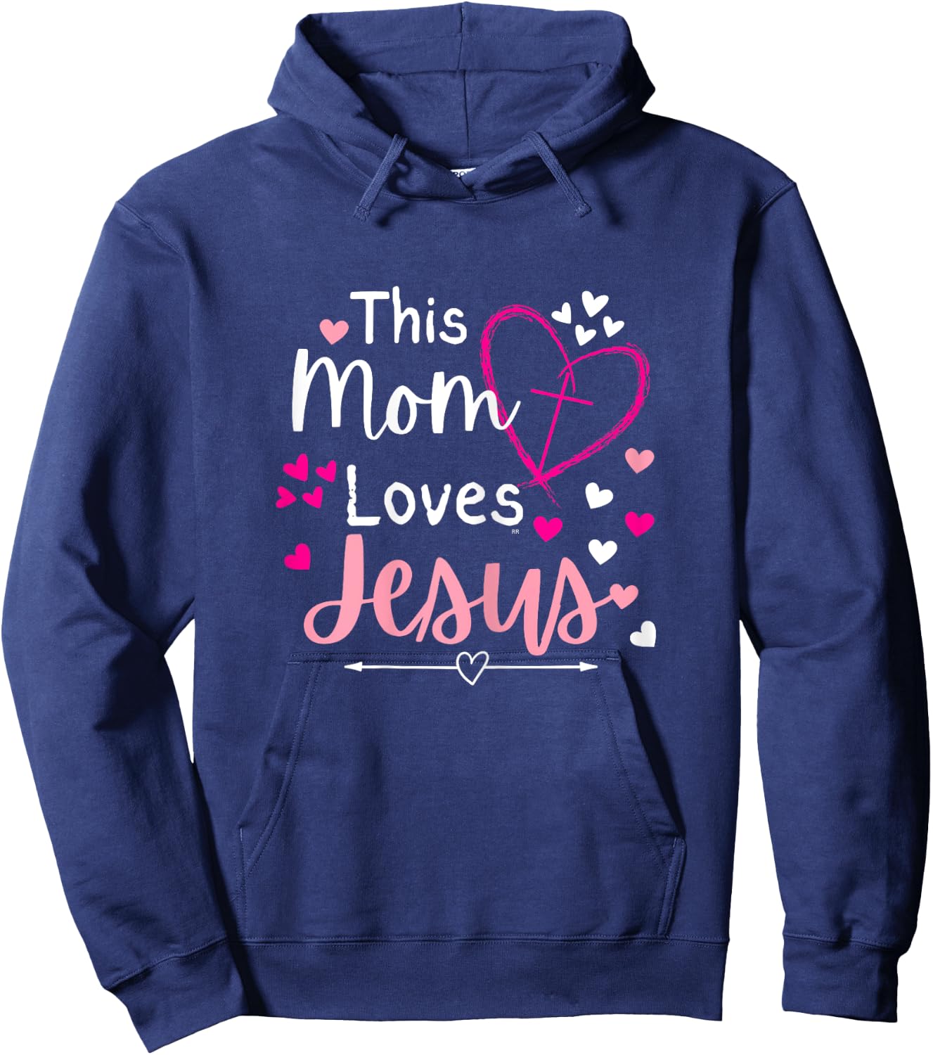 THIS MOM LOVES JESUS/ Mother's Day Christian Gift Hoodie - Hoodie | Navy