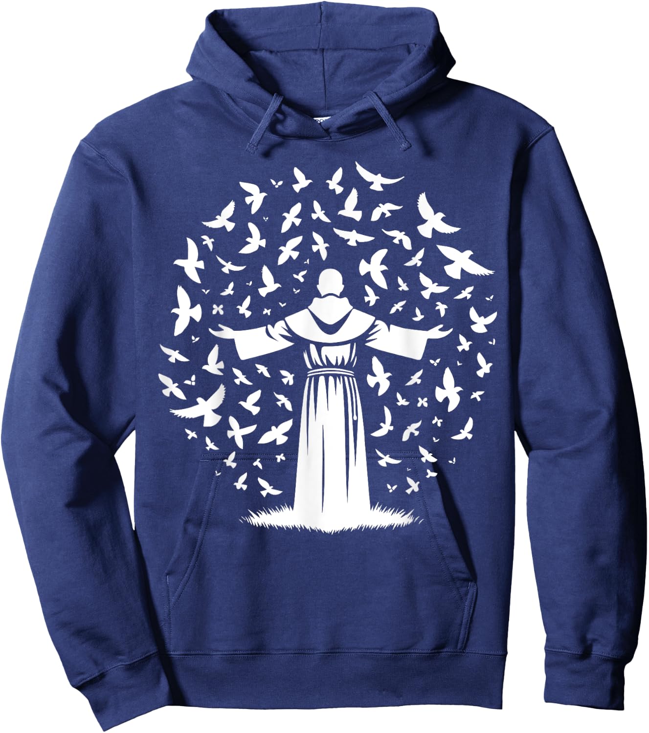 St Francis of Assisi Patron Saint of Animals Birds Catholic Hoodie - Hoodie | Navy