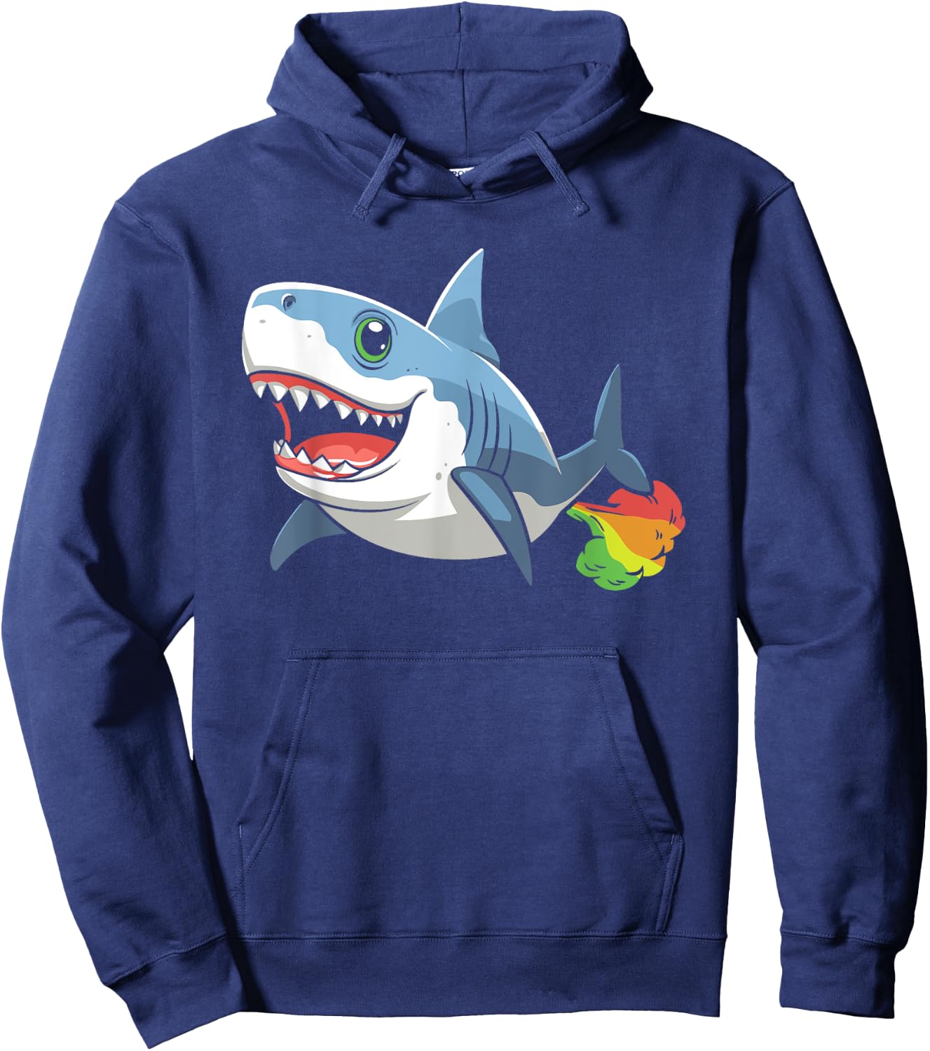 Funny Shark Sea Animal - Ocean Rainbow Fart Hoodie - Hoodie | Navy