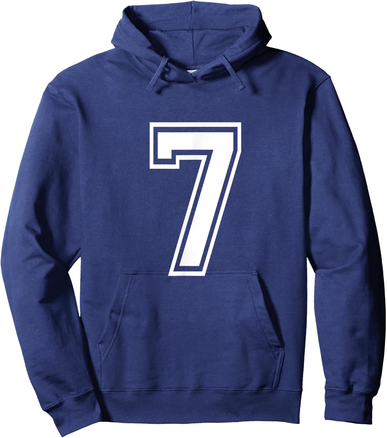 Number 7 Front + Back Varsity Sports Team 7th Birthday Hoodie - Hoodie | Navy