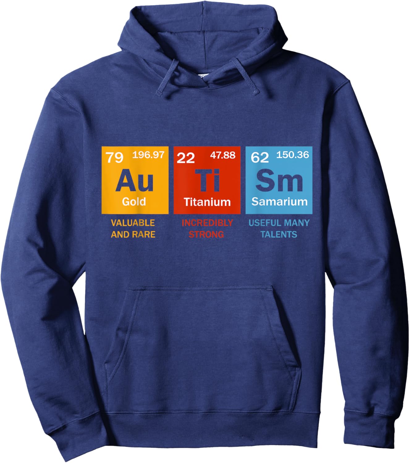 Autism Chemistry Periodic Table Elements Autism Awareness Hoodie - Hoodie | Navy
