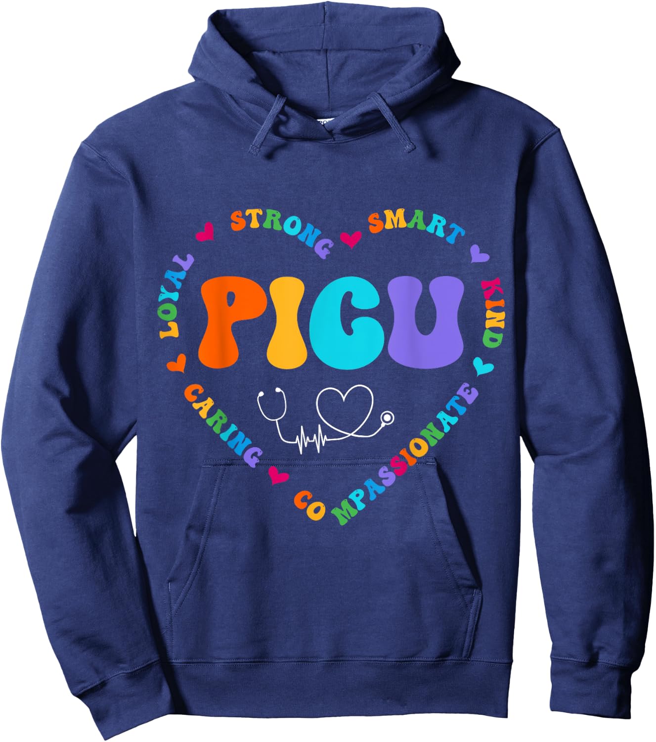 Cute PICU Nurse Appreciation Nursing Hoodie - Hoodie | Navy