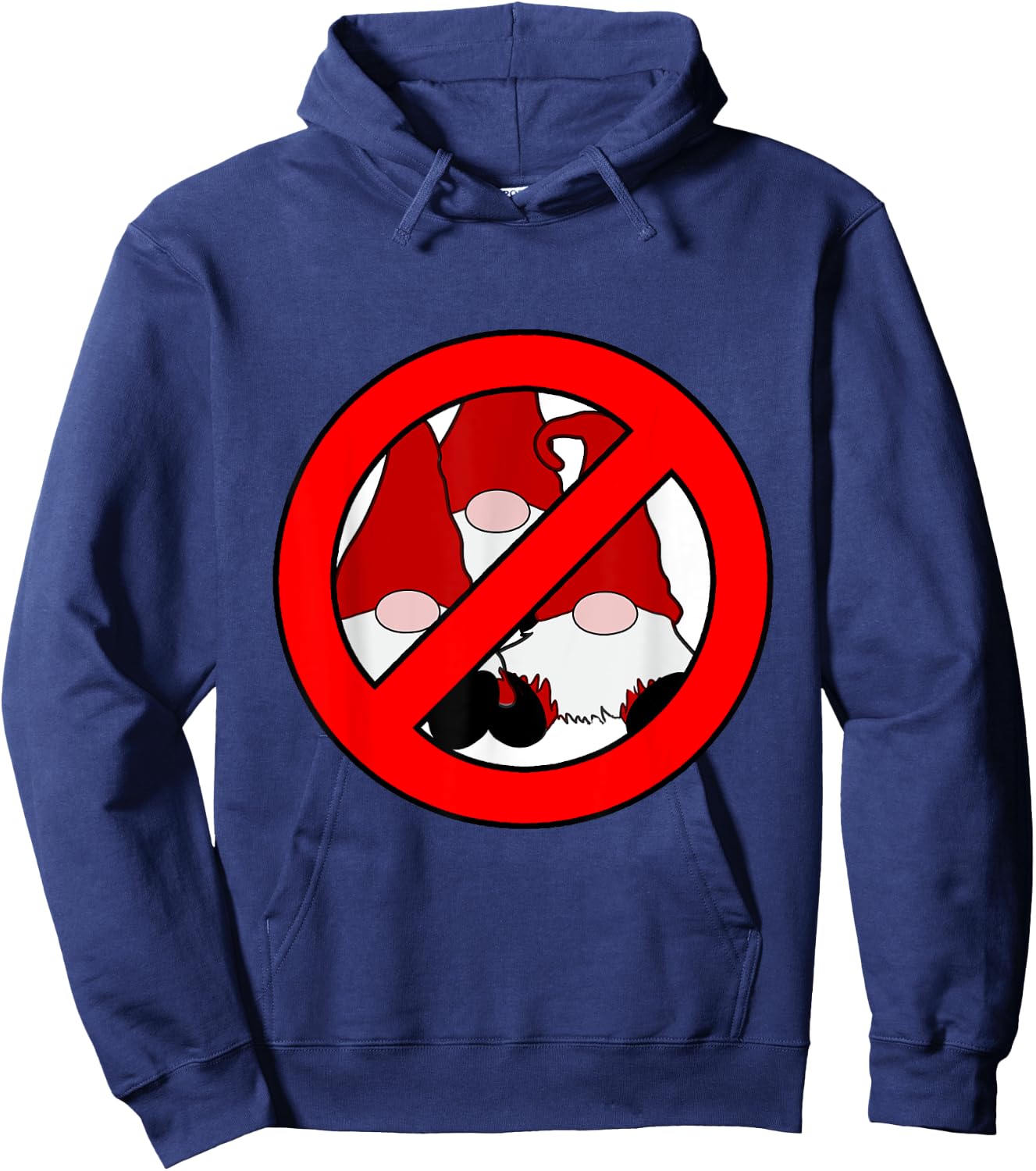 No Gnomes Allowed Gnome Hater Anti Gnome Hoodie - Hoodie | Navy